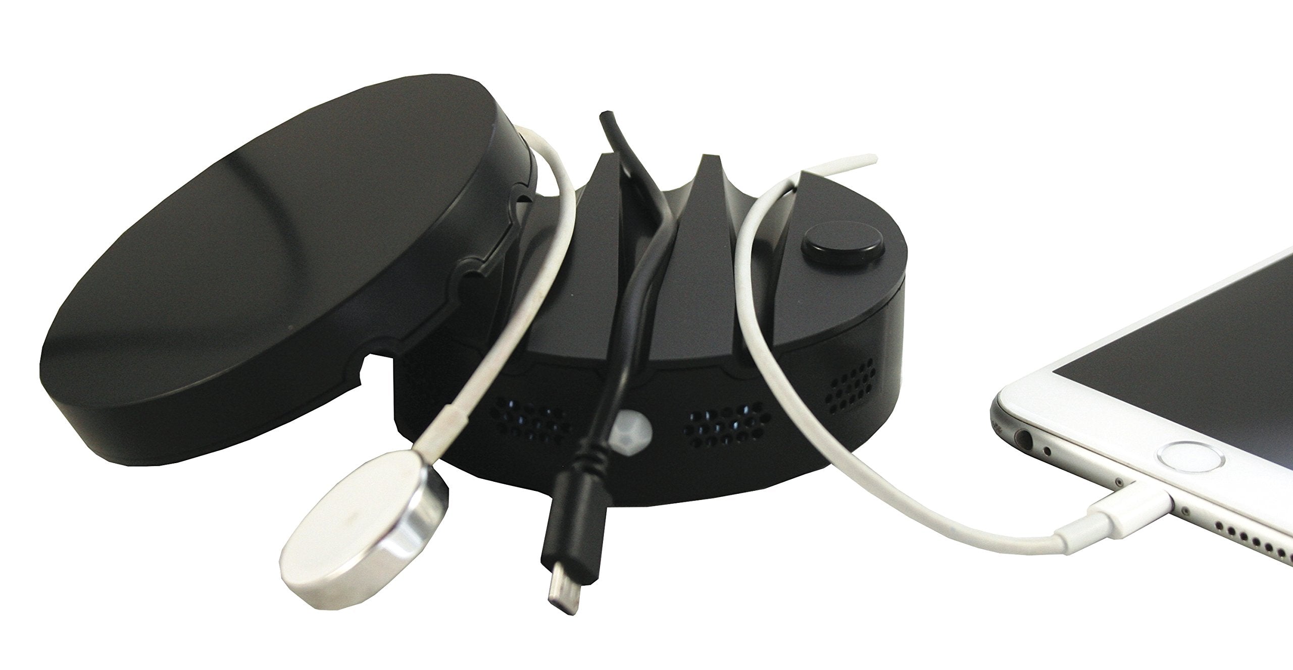Cord Buddy Glow Charger Cord Holder with Motion Sensor Night Light, Black, Plastic, Model CG03001