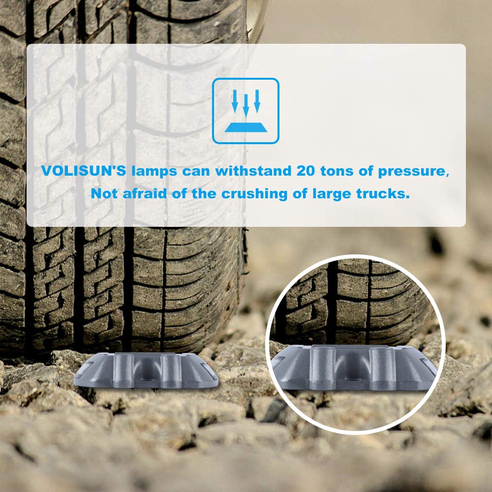 Volisun Solar Deck Lights Driveway Dock Lights, 20-Pack Led Ip67 Waterproof Outdoor Warning Step Lights For Driveway Sidewalk Ga