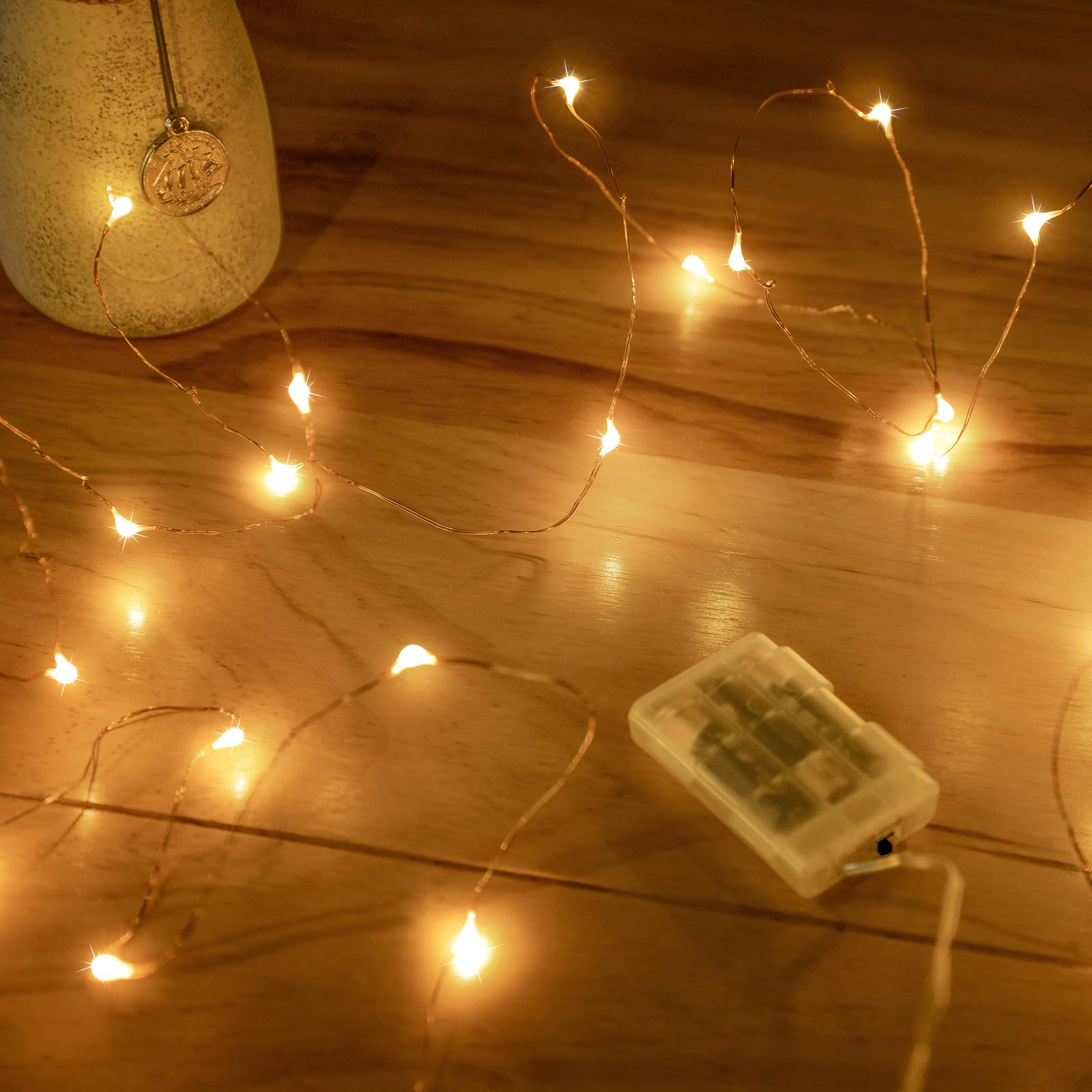 Mikasol Fairy Lights Battery Operated, 16 Packs Mini 3*AAA Battery Powered Copper Wire Led Starry String Lights Firefly Lights f