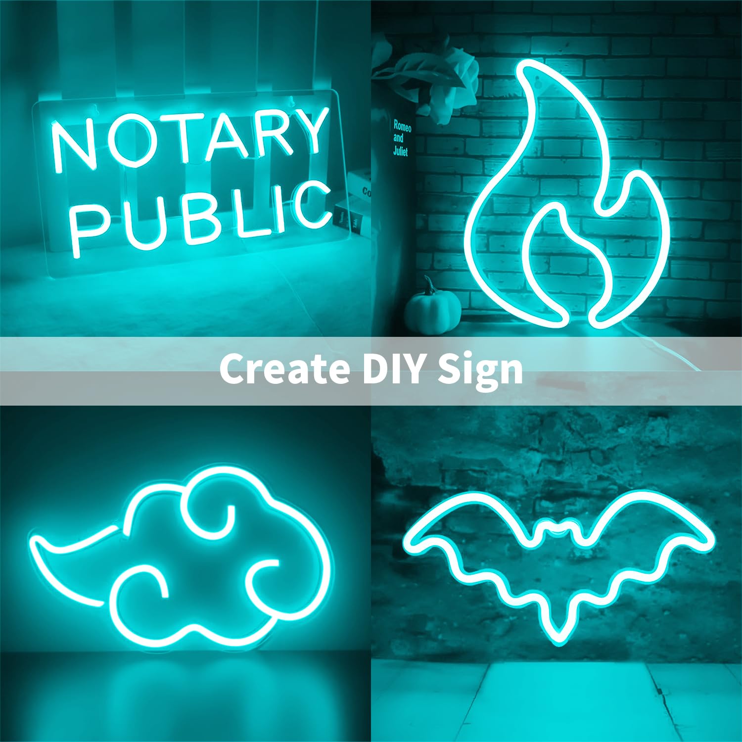 iNextStation 12V Ice Blue LED Strip Lights, 16.4FT Waterproof, Flexible, Cuttable, Dimmable Neon Rope Light