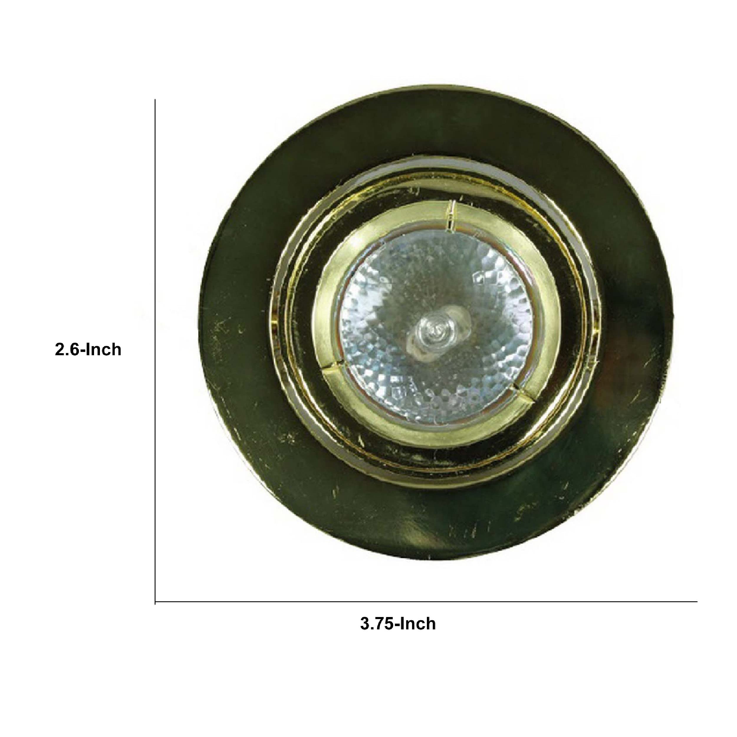 Benjara BM272354 4 in. 12V Round Ceiling Light with Metal, Antique Brass