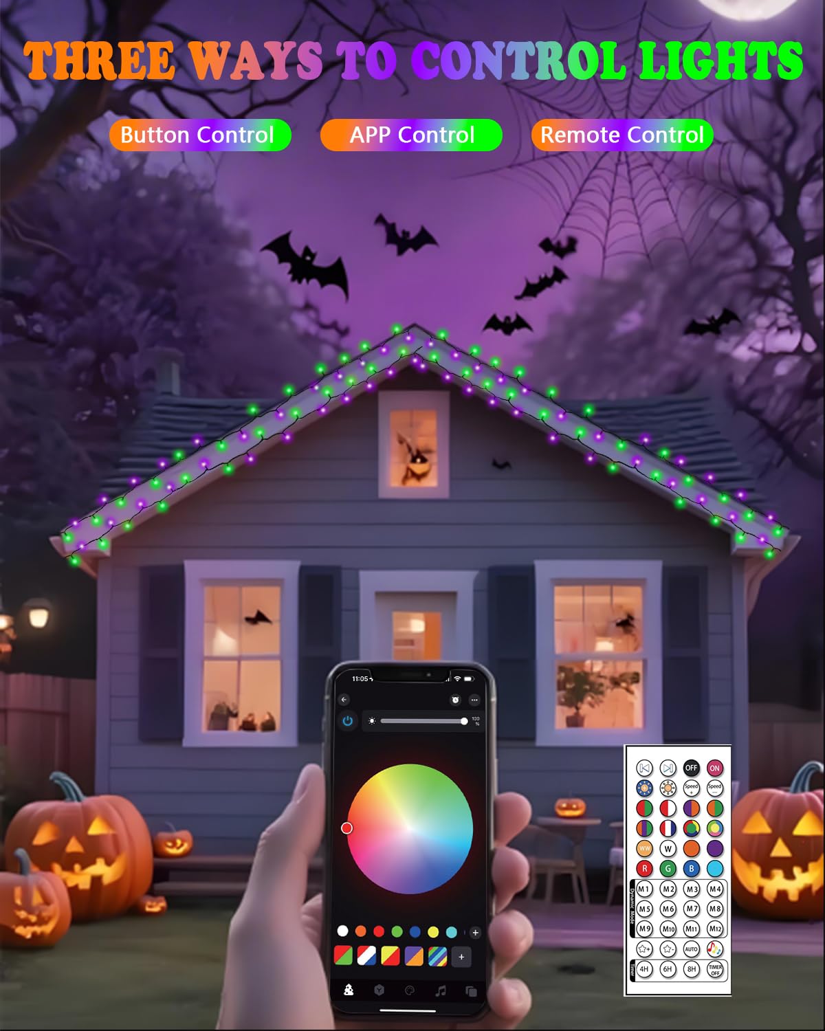 OZS Smart Color Changing Christmas String Lights, 82FT 200LED, App Control, Waterproof, Indoor/Outdoor Holiday Decorations