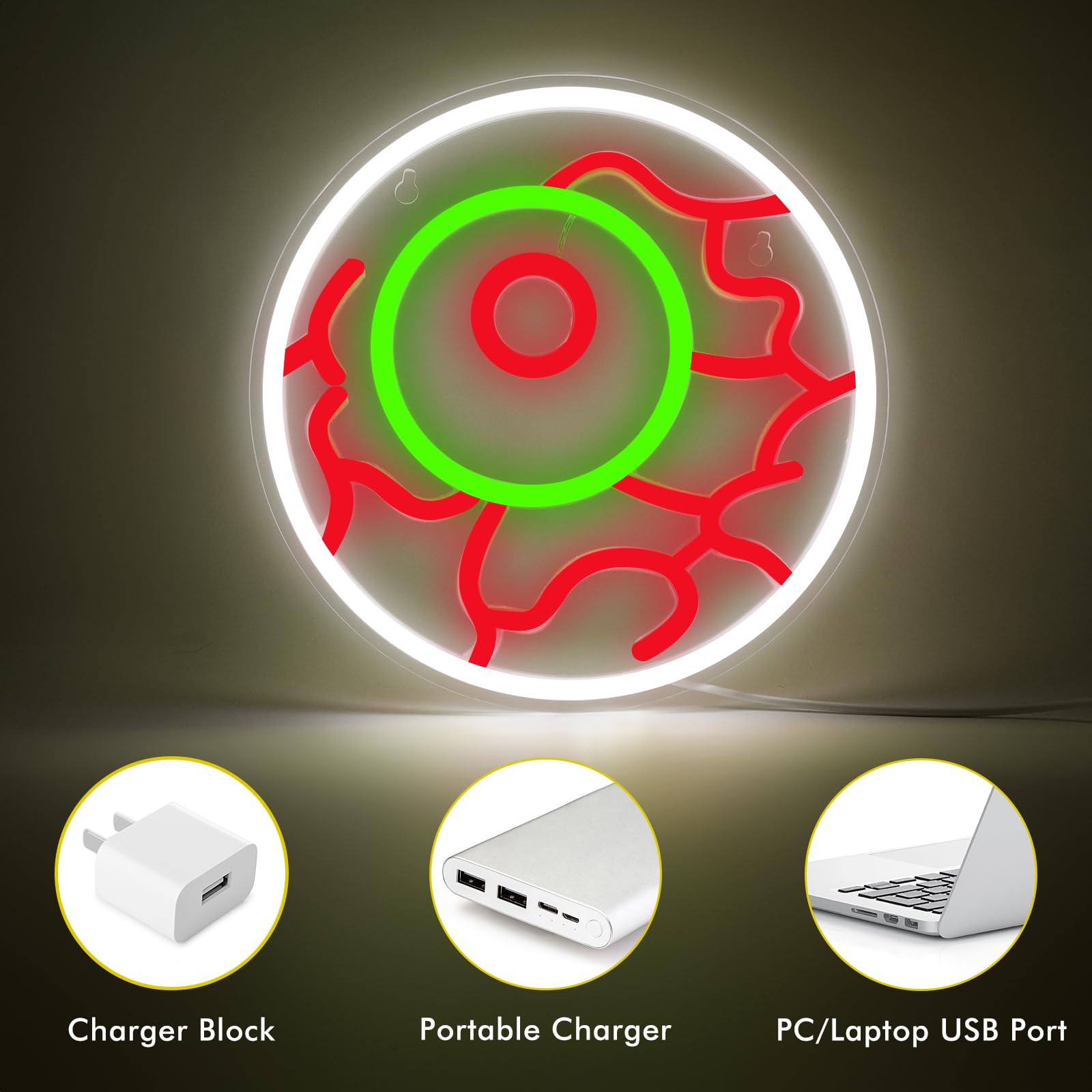 Halloween Light-up Decoration Neon Sign - Halloween Skeleton LED Neon Light for Window Decor, Skull Decoration LED Decor for Hom