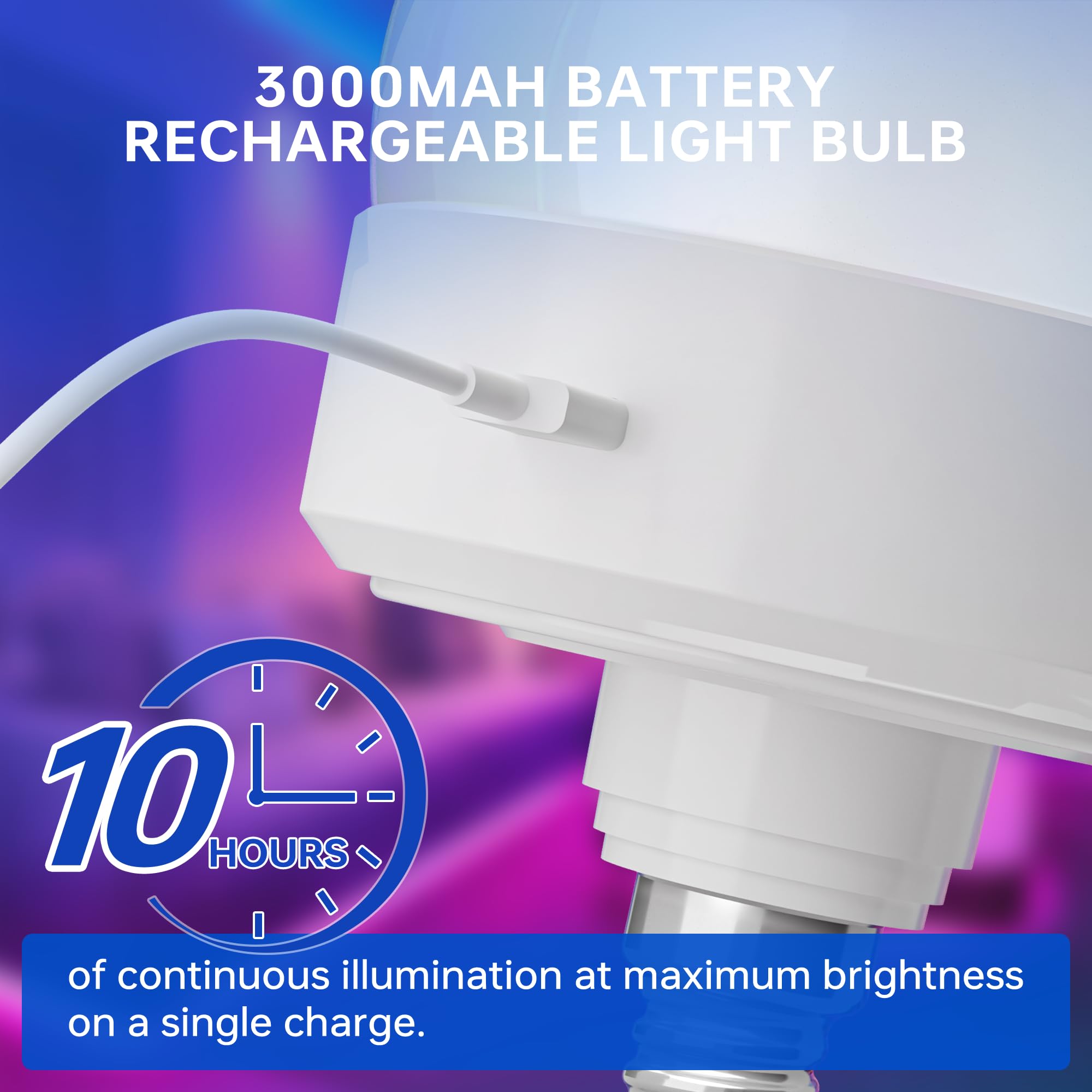 KINDEEP Rechargeable LED Night Light Bulb with Remote, 3000mAh, 3 Color Temperatures, 12 RGB Colors, Wireless, White, 2pcs