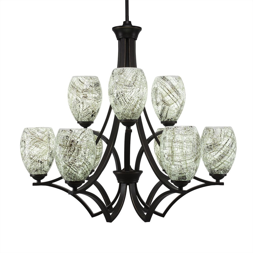 Toltec Lighting Zilo 9 Light Chandelier in Dark Granite (569-DG-5054)
