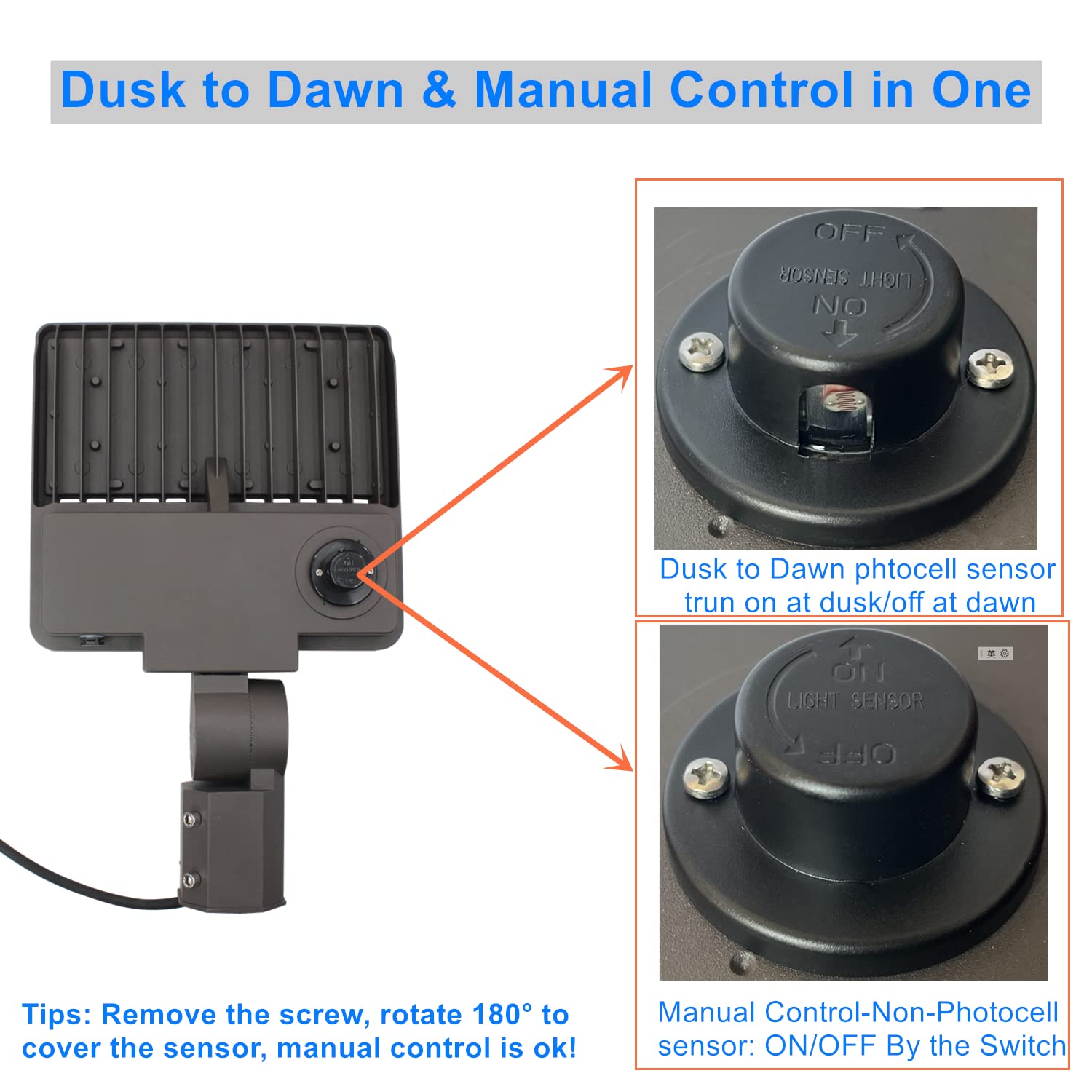 Eccfutll 100W Led Parking Lot Light, 14000Lm, Dusk To Dawn, Adjustable Slip Fitter,