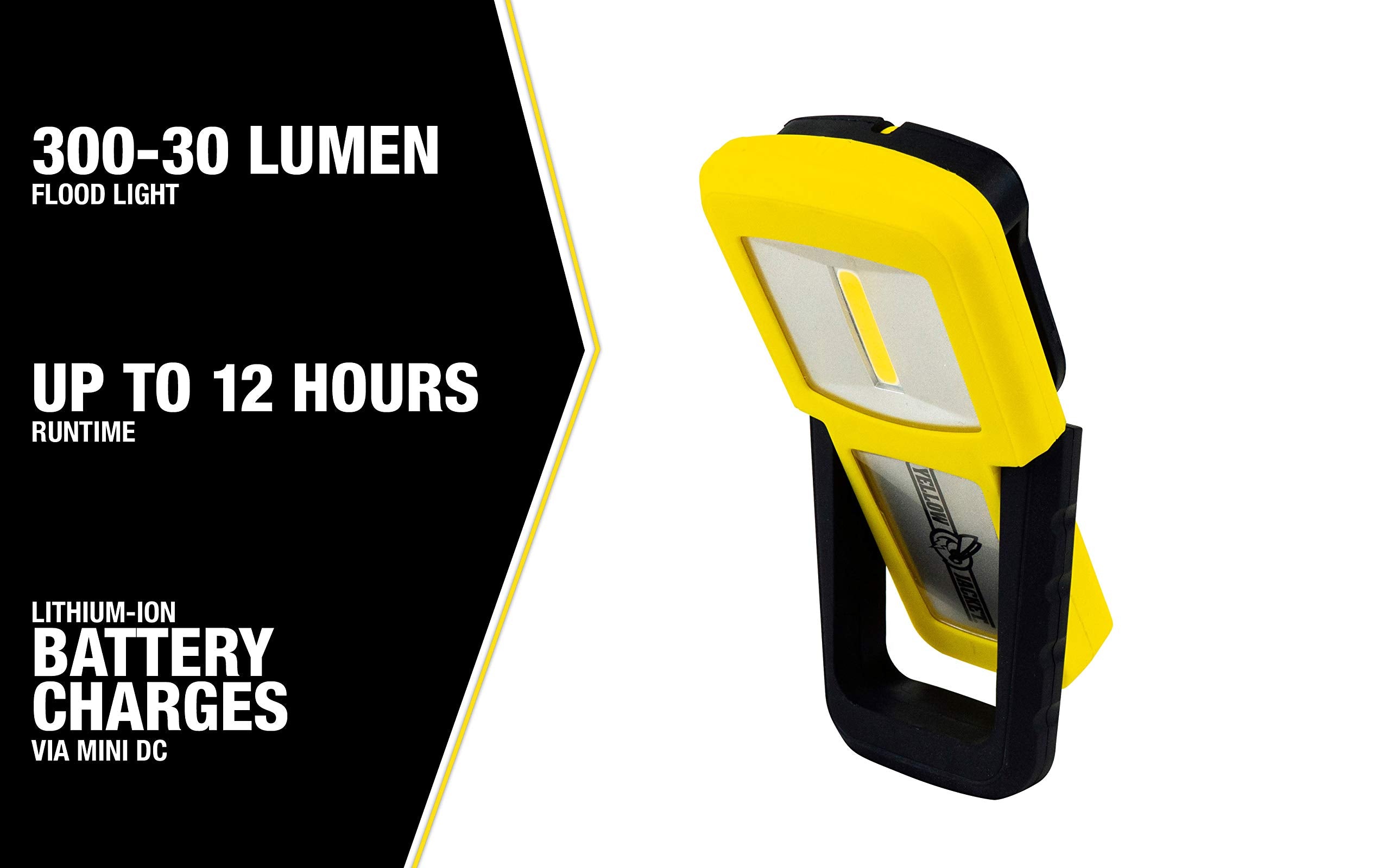 Yellow Jacket 300 Lumen Led Rechargeable Handheld Task Light With Magnetic Base And Hang Hook