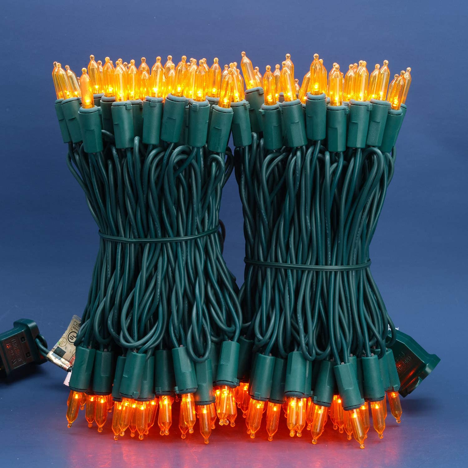 Sweet Shine 200 Count Orange Led Christmas Lights, 66 Ft Green Wire, Ul Certified