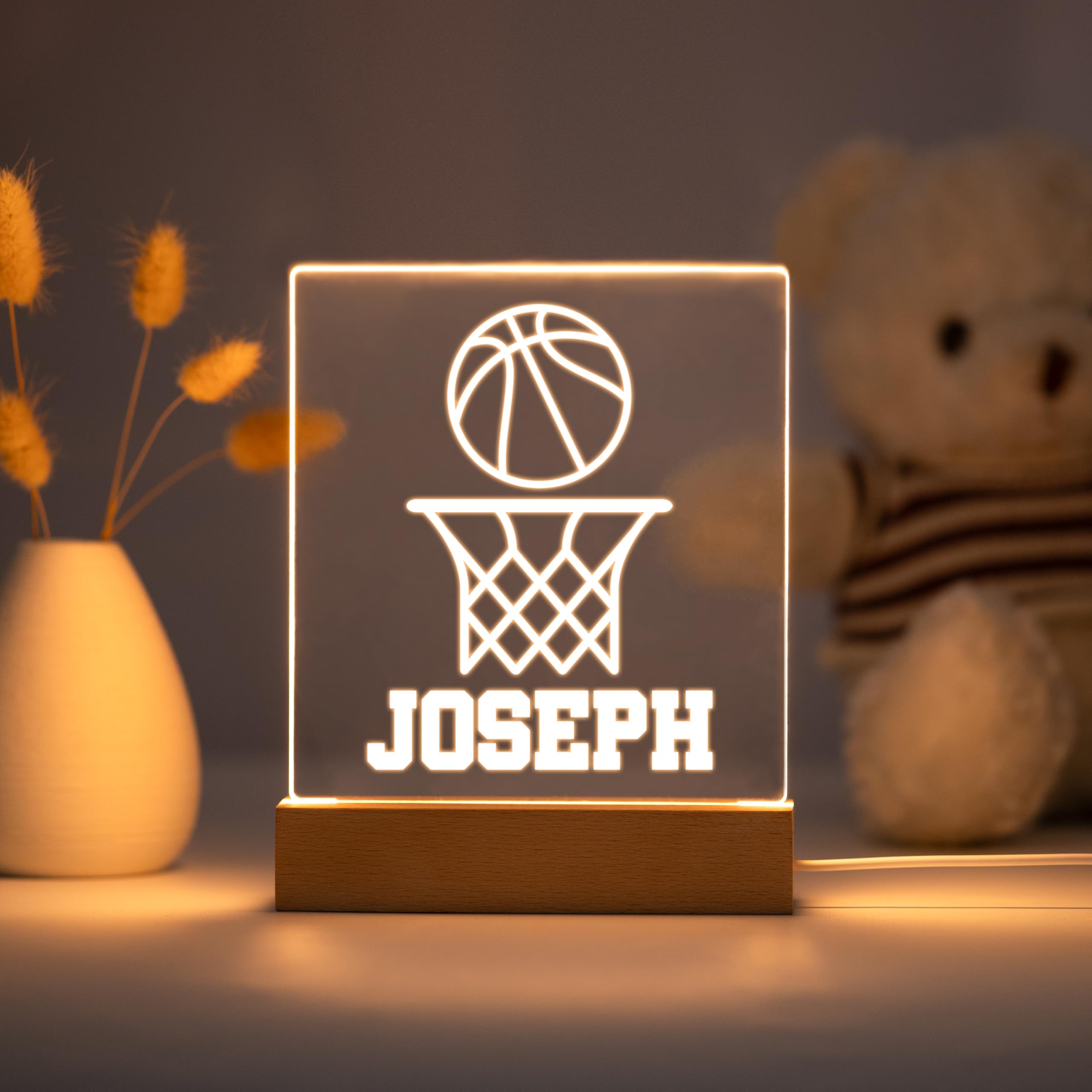 Personalized Night Light For Kids Girls Boys Customized Gifts For Baby Boy Bedroom Decor Basketball