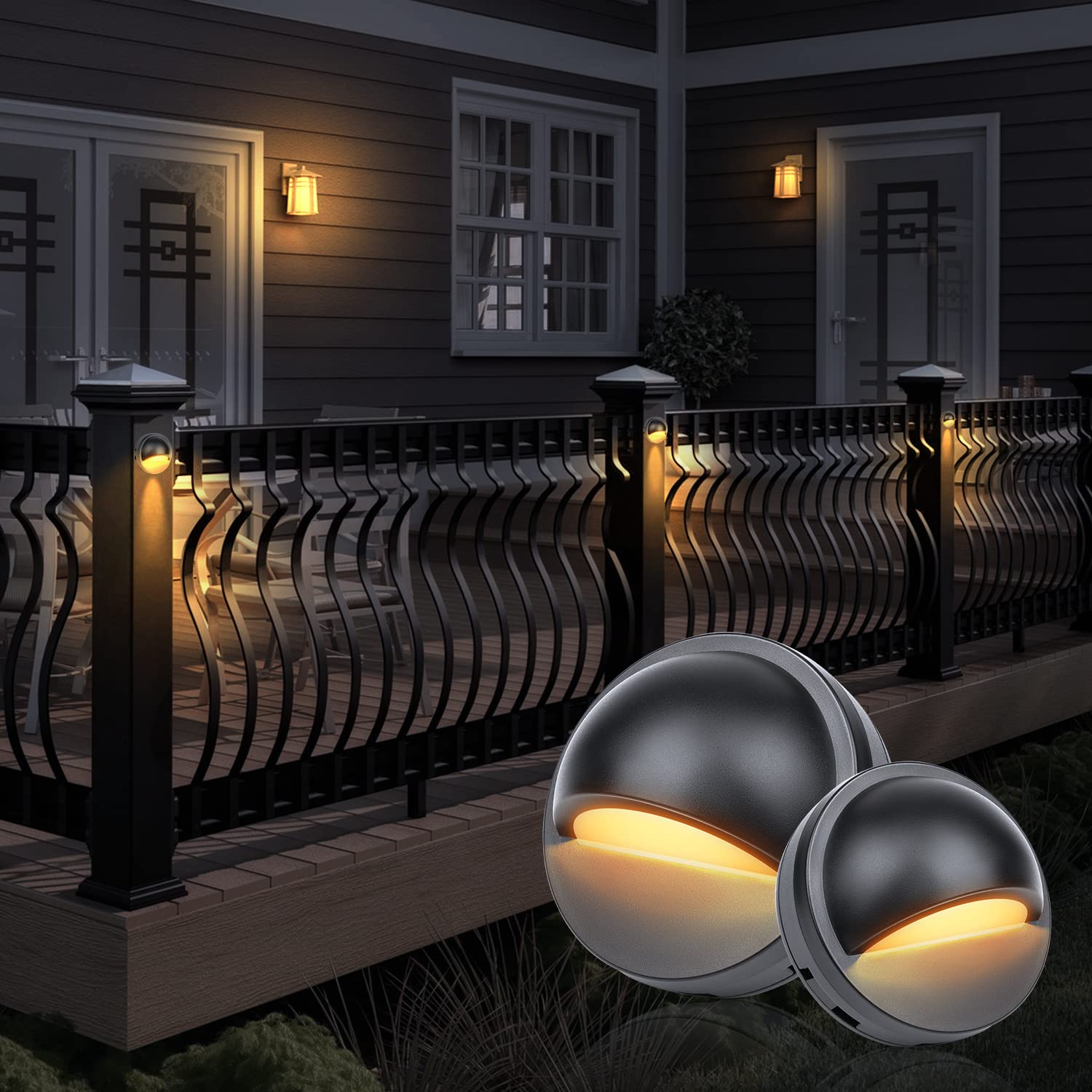 Hiboitec Low Voltage Led Deck Lights, Ip67 Waterproof 2700K Warm Accent Lighting, 6 Pack