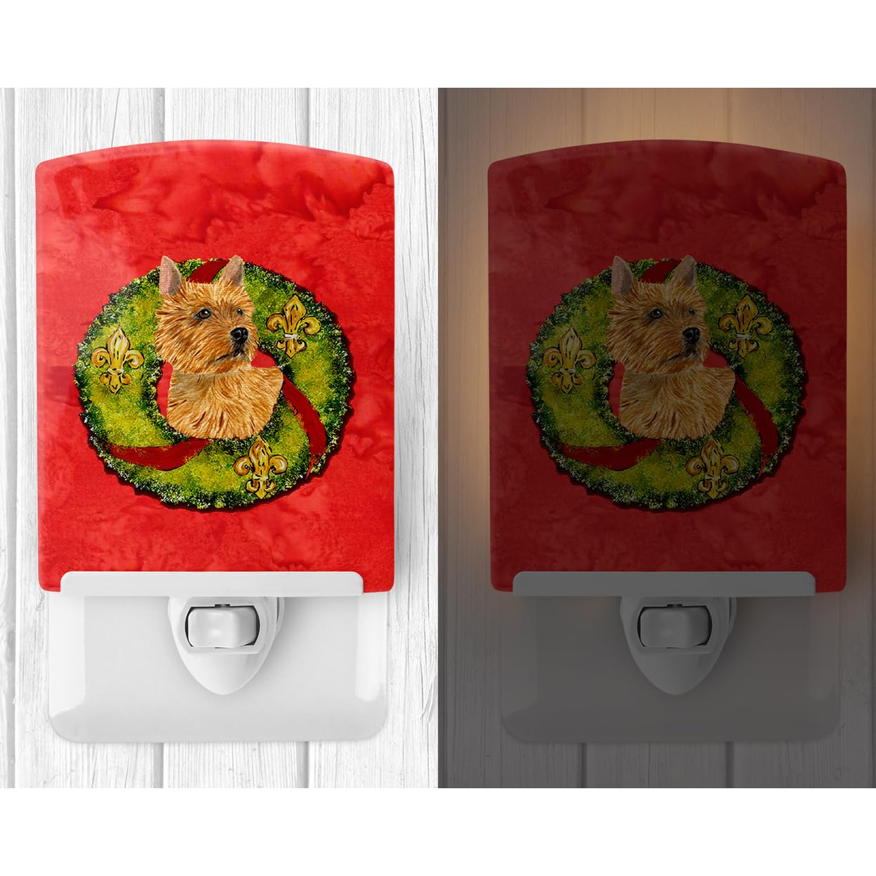 Carolines Treasures Ceramic Night Light, Norwich Terrier Design, 6x4x3in, Model SS4188CNL, Ideal for Bedroom, Bathroom, Nursery
