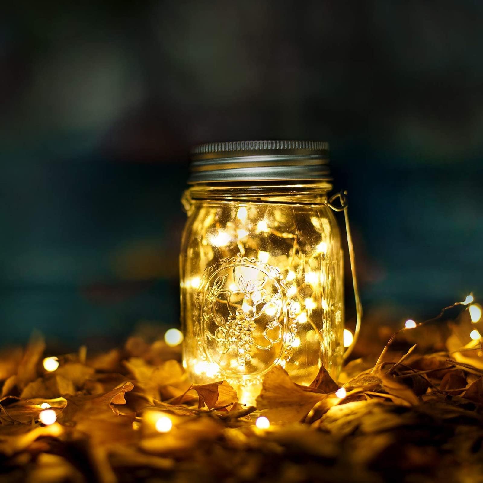 YJFWAL Mason Jar Solar Lights, 12 Pack 30 LED Warm White Fairy Lights for Garden, Patio, Party, Wedding, Christmas