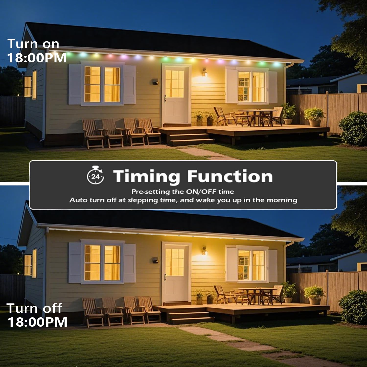 KIKO 100FT RGB Waterproof Smart LED Outdoor Lights, App Control, Model KIKO-5050-100FT