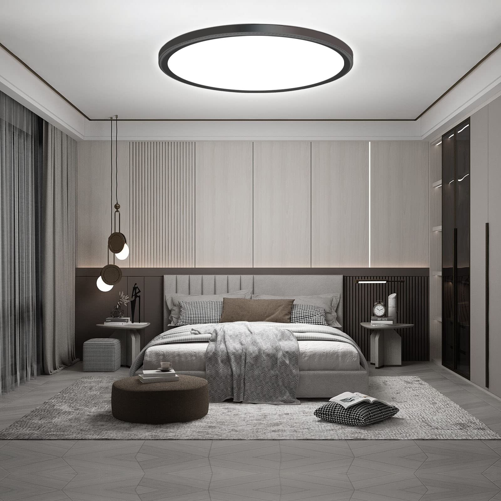 LZHOME 4-Pack Led Ceiling Light, 42W 4500LM, 15.8 Inch, 3CCT Selectable, Black, Model LZ-XXD-16