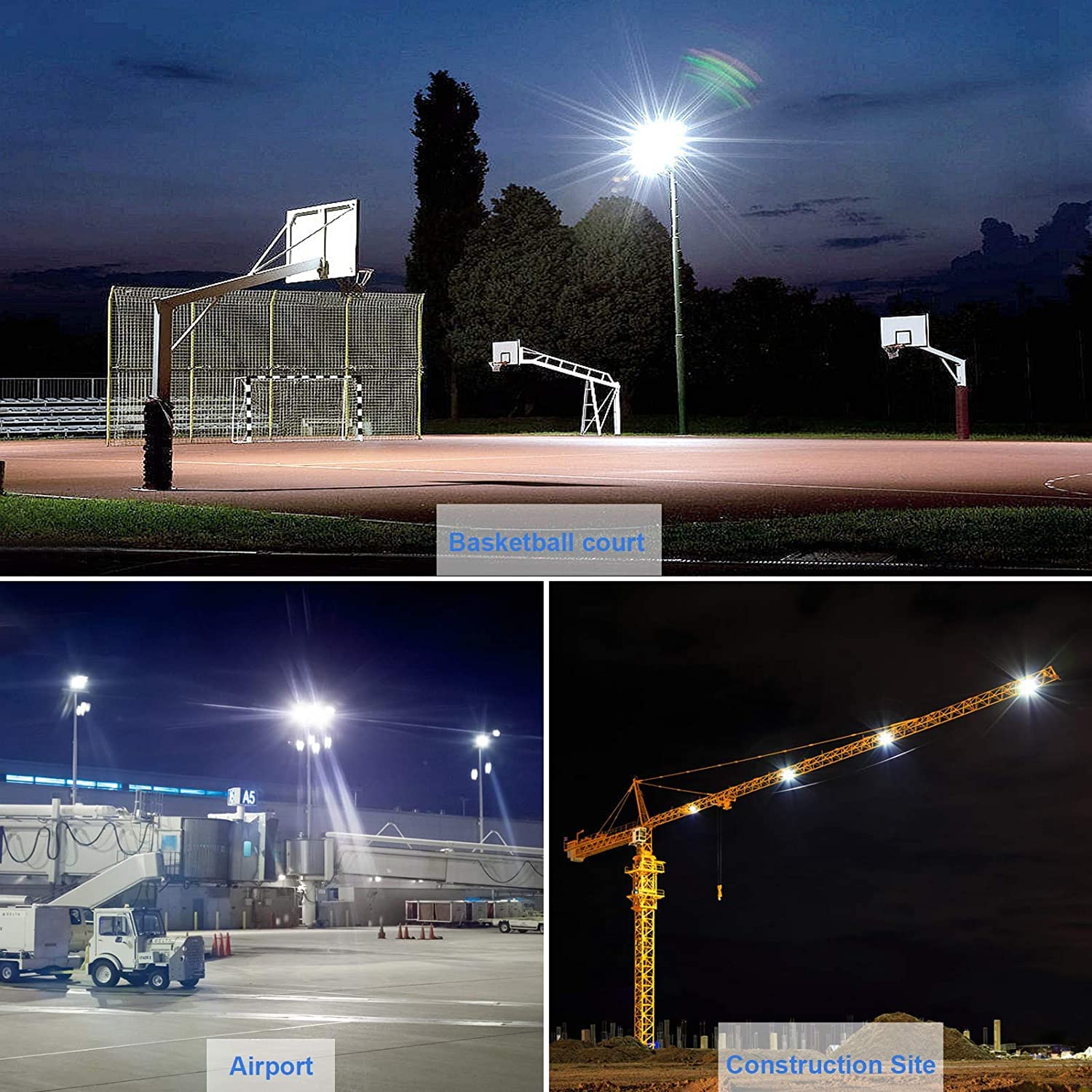 600W 2Pack Led Stadium Flood Lights  (3050W Equivalent)67500Lm Super Bright Led Arena Outdoor Lights 100-277V Ip66 Waterproof 5000K Daylight White Commercial Lighting For Sports Fields And Counts