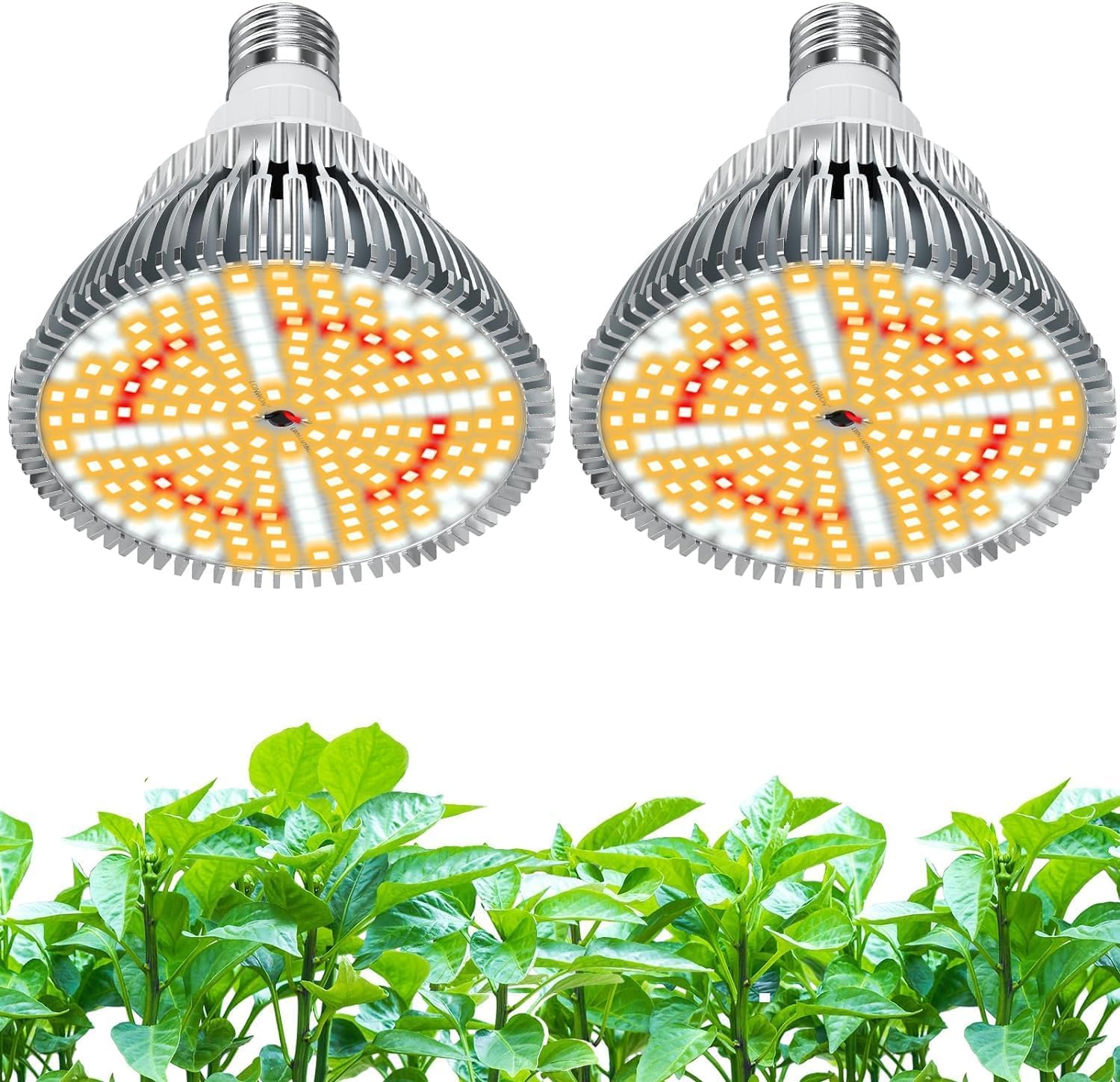 Led Grow Light For Indoor Plants - 320W Equivalent, E26 Base, 4000K Full Spectrum Bulb, Pack Of 2