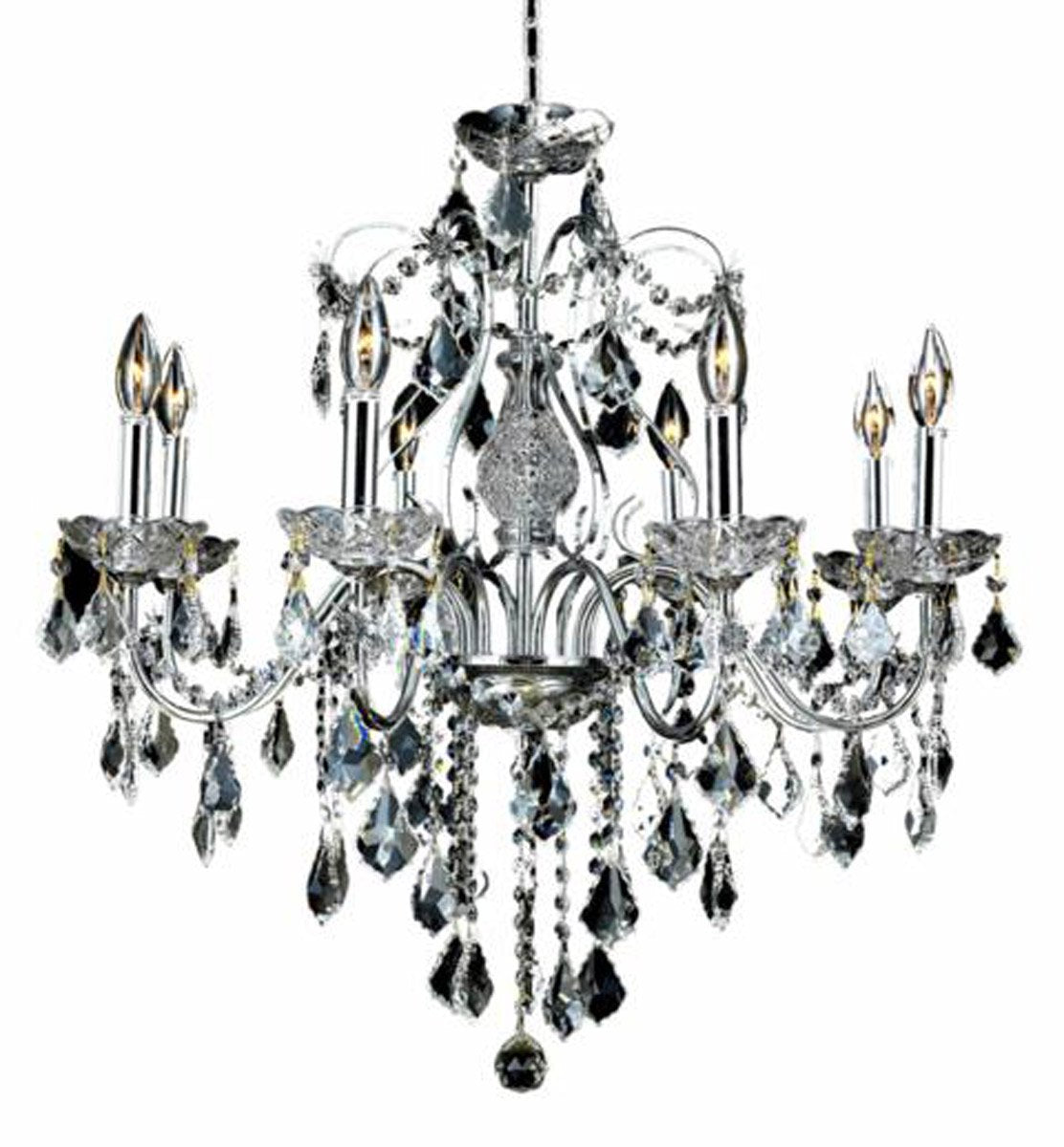 Elegant Lighting 2015D26C/RC 8-Light Chrome Hanging Fixture with Royal Cut Crystals
