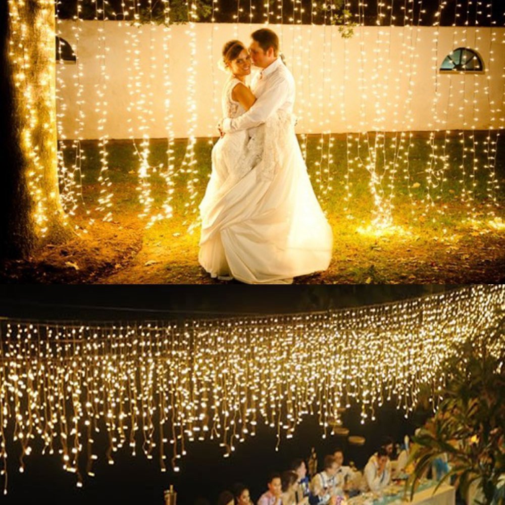 AMIR Solar String Lights, 39ft 120 LED Copper Wire, 8 Modes, Waterproof, Warm White, Pack of 2
