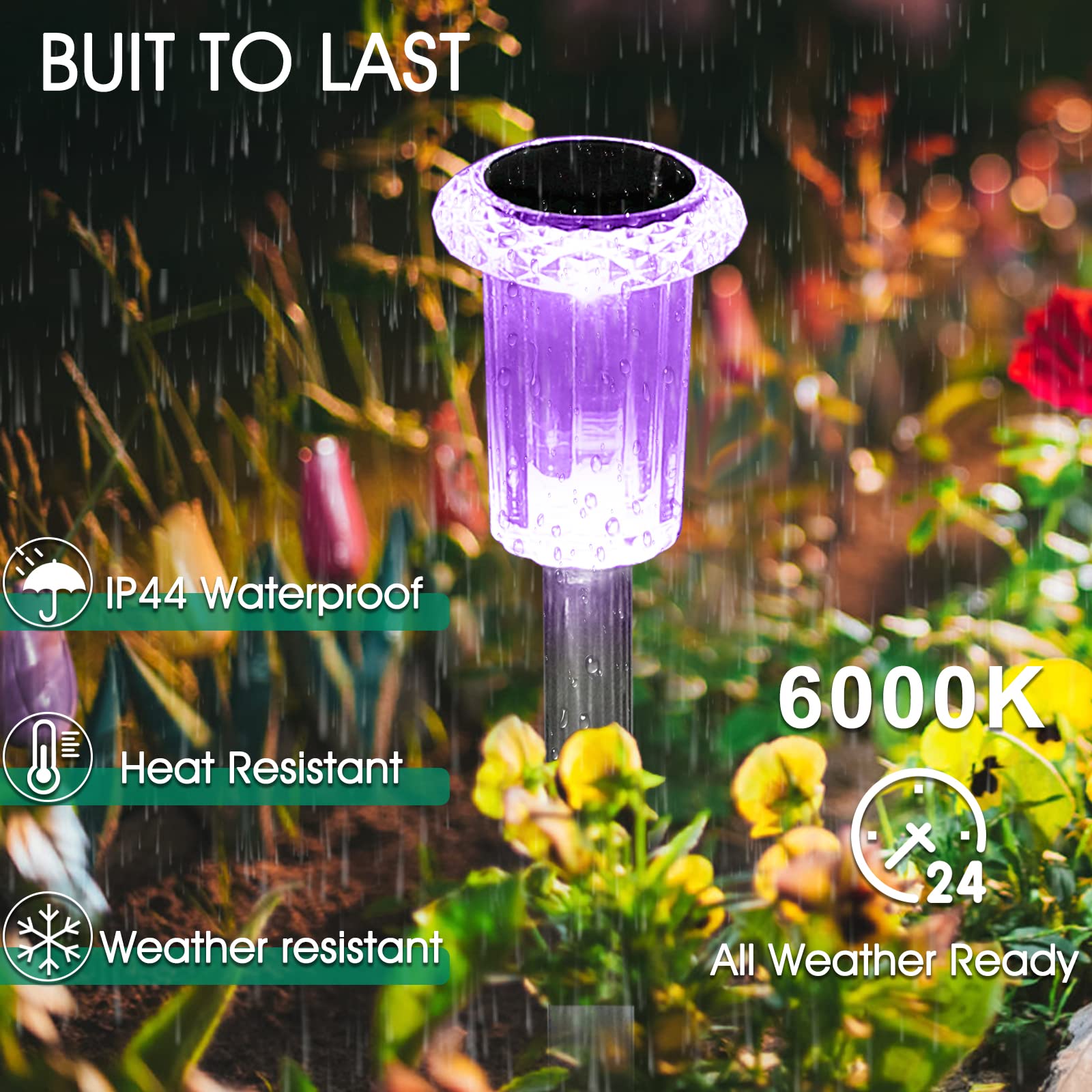 Eyrosa Solar Pathway Lights, 15 Pack, Waterproof, Acrylic, Color Changing, Model OSA003-15
