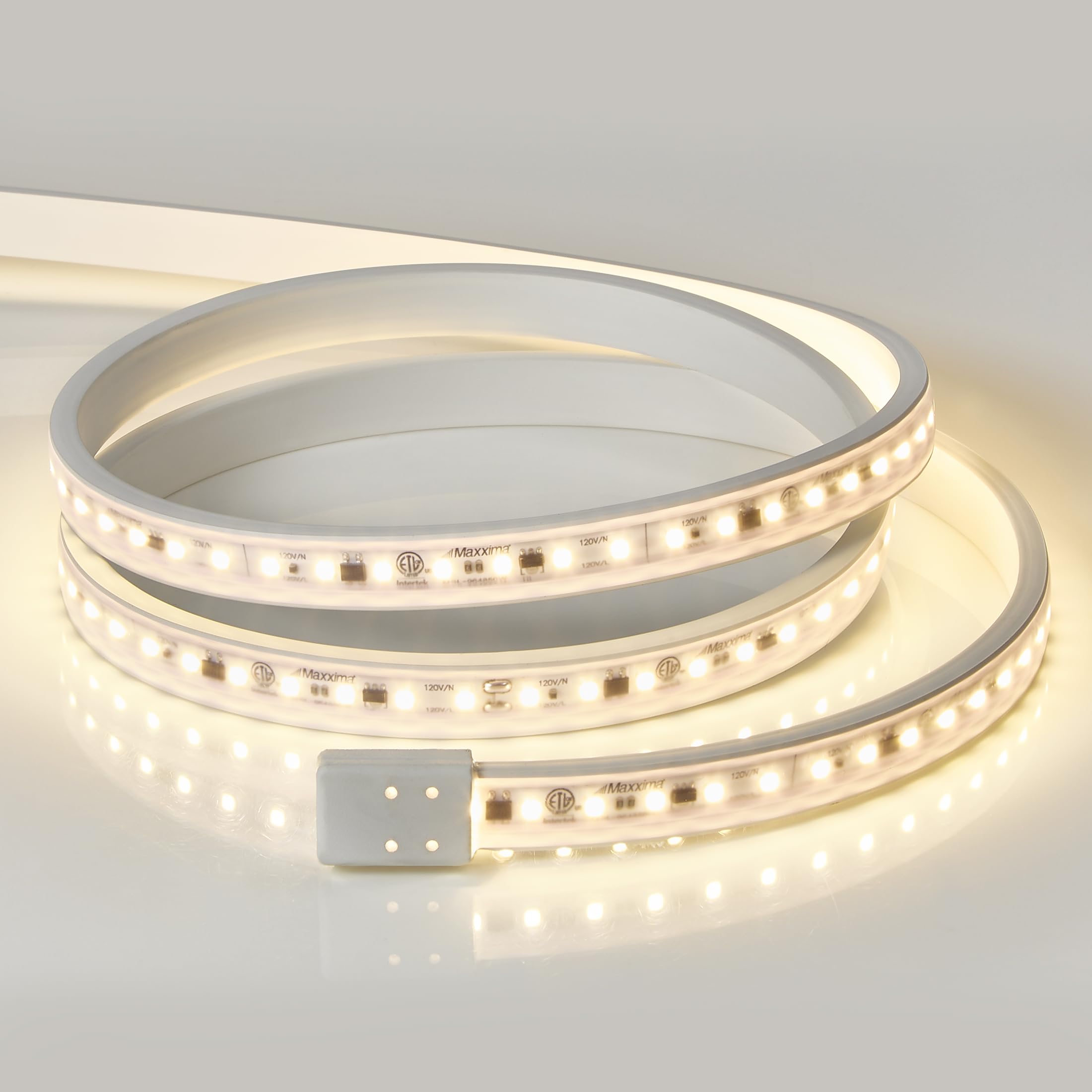 Maxxima LED Under Cabinet Strip Light, 96 in., 3680 Lumens, 3000K Warm White, PVC, Model MSL-964850W, White