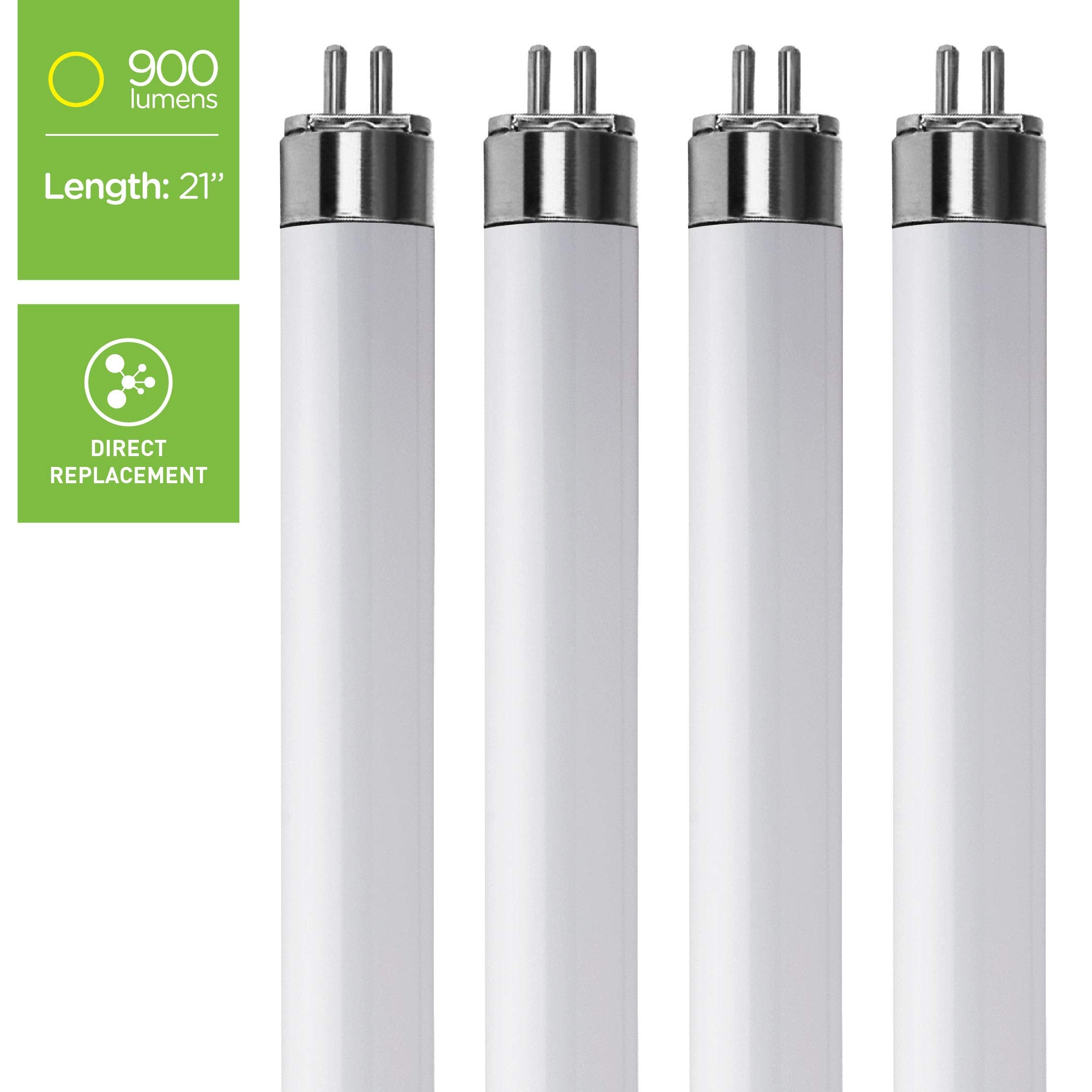 Kor (Pack Of 4) Led Direct Replacement T5/Dl - T5 6500K Daylight - 9 Watt - 21'' - 900 Lumens - Super Long-Life Light Bulbs K221
