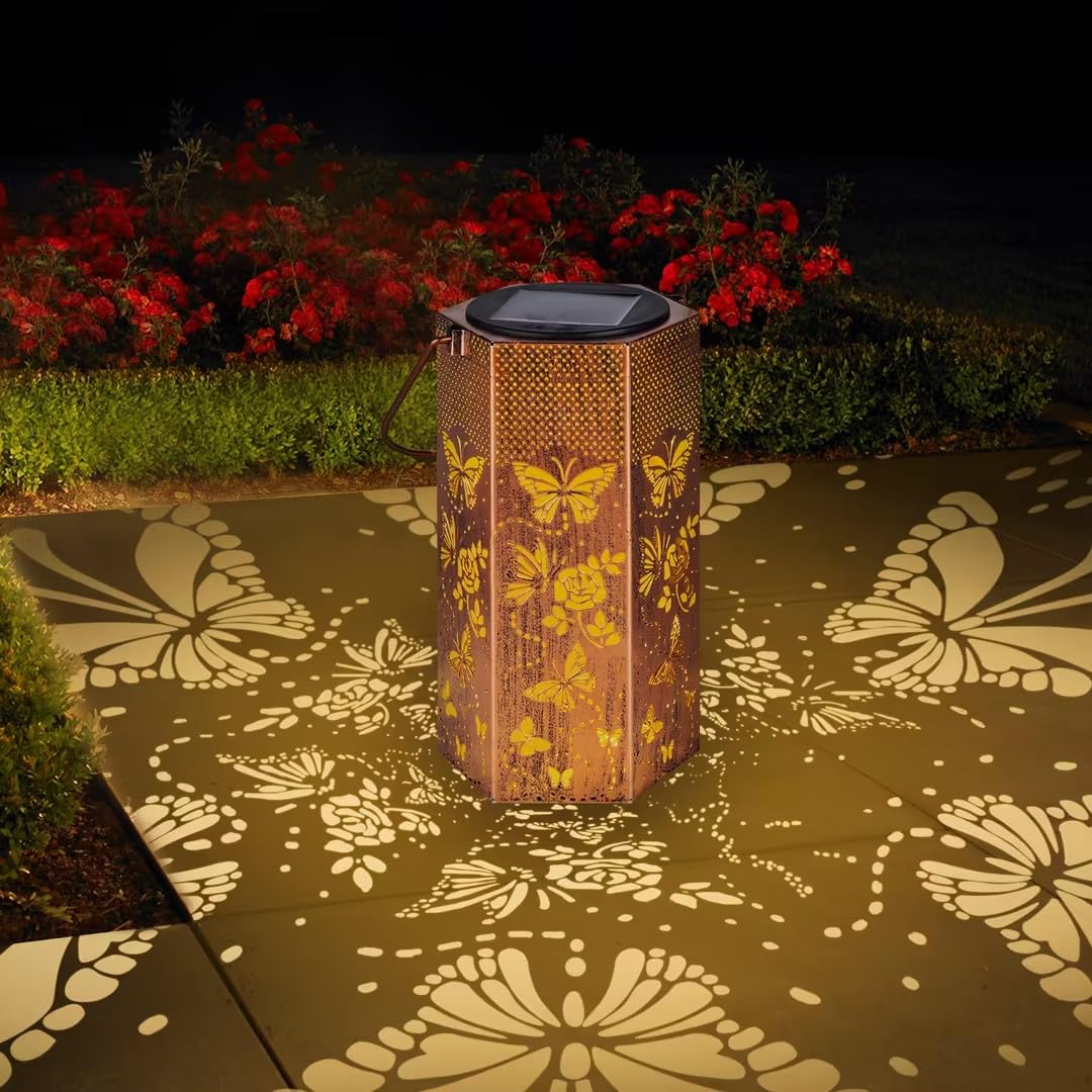 2 Pack Solar Lanterns Outdoor Waterproof - Birthday Gifts for Women, Mom, Solar Lights Outdoor Hanging Garden Decor for Outside,