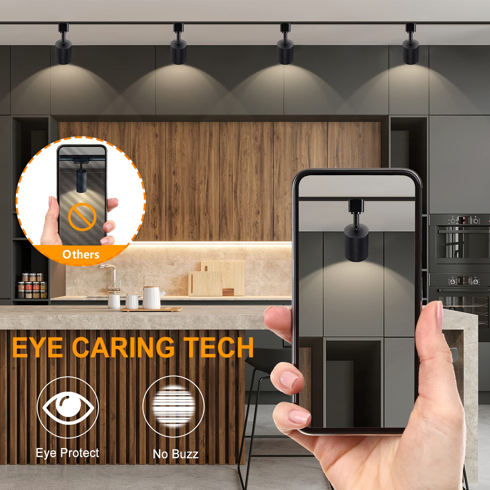 Vanoopee 12-Pack 10W Dimmable Led Track Lighting Heads H Type Track Light Replacement Fixtures Bright 4000K Neutral White Ceilin