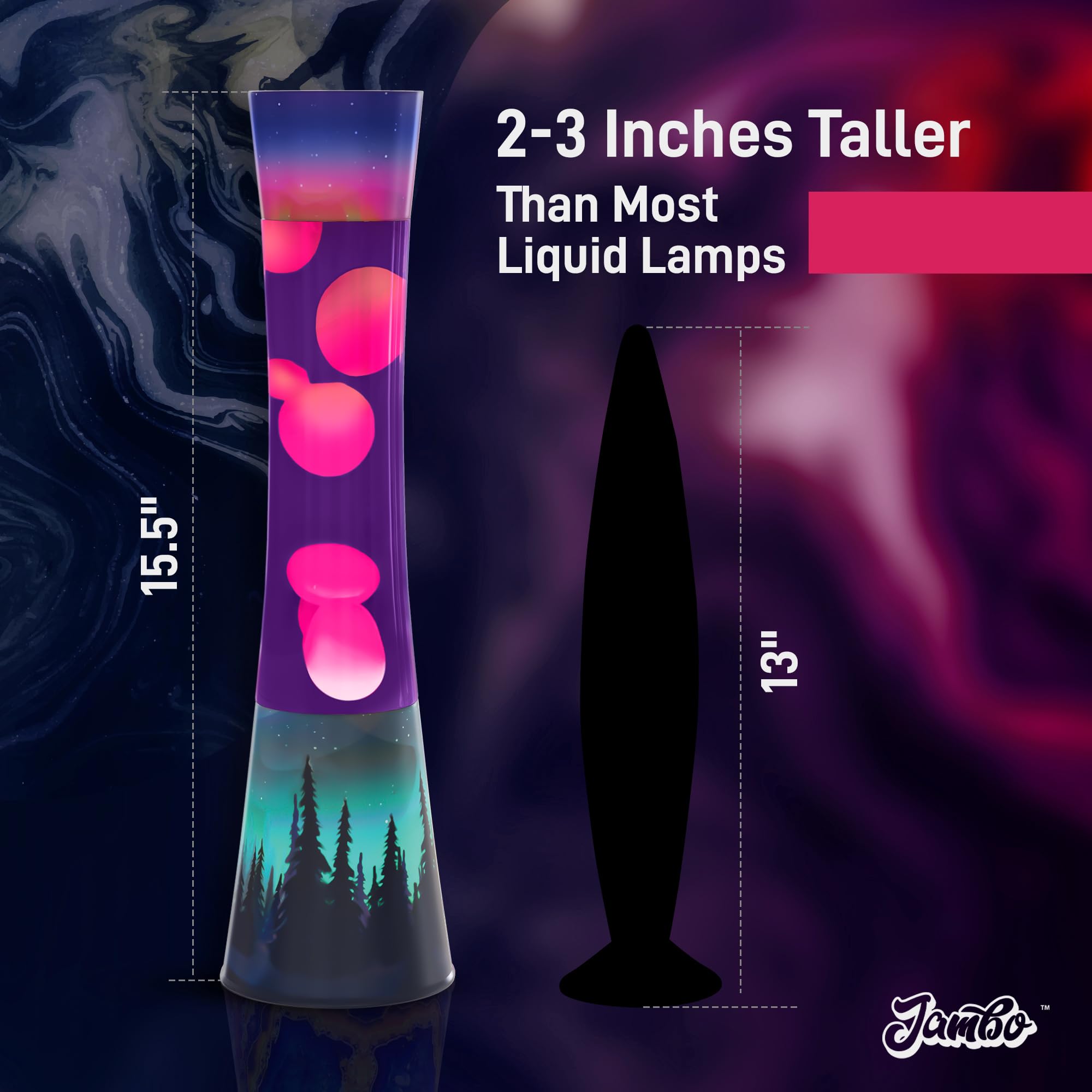 JAMBO Aurora Motion Lamp - 15.5" Relaxing Liquid Mood Light, Aluminum Decor for Living Room, Office, Bedroom, Model 74000