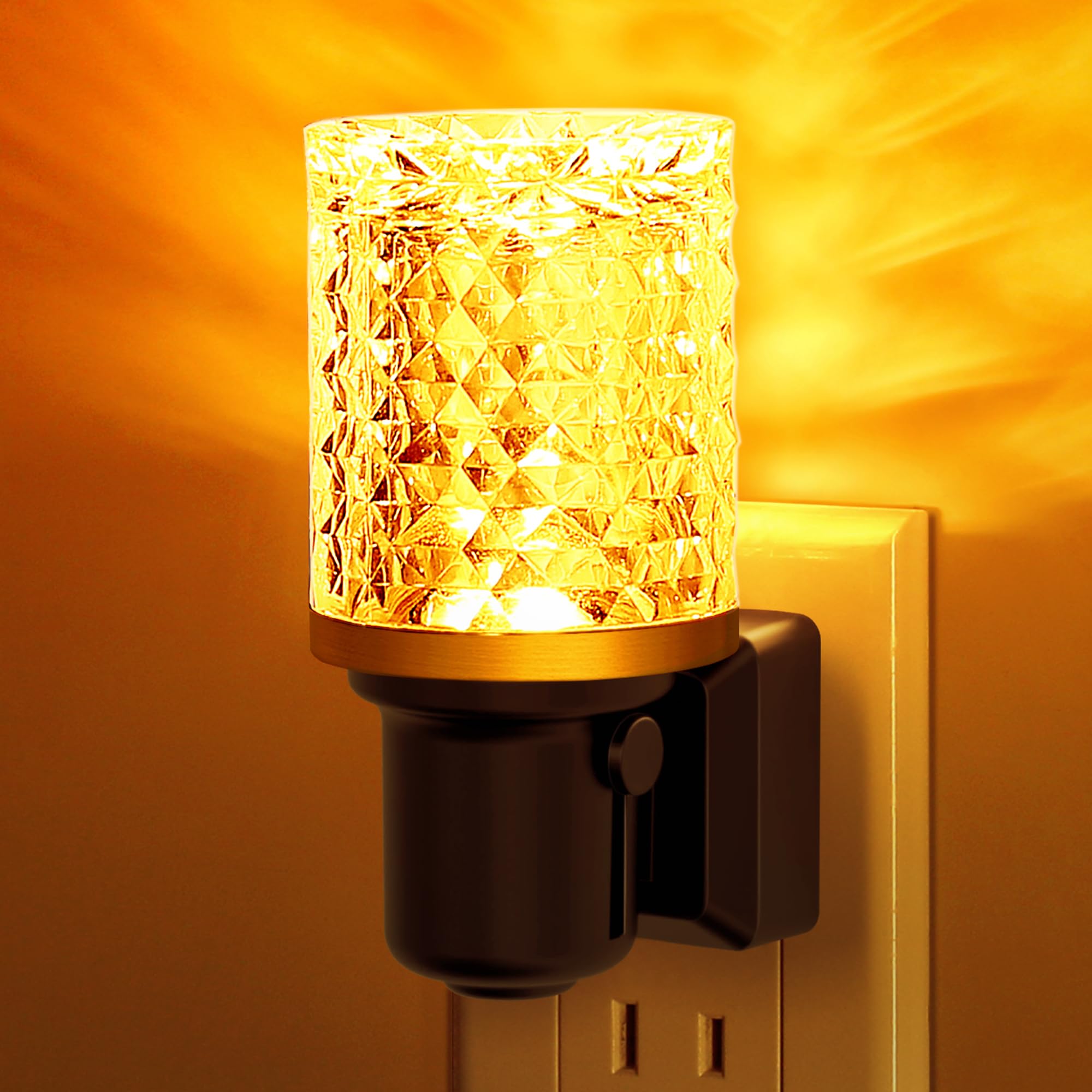 L LOHAS LED Night Light, Dimmable with Auto Light Sensor, 1 Pack, Amber, Model GY22007ZSUS