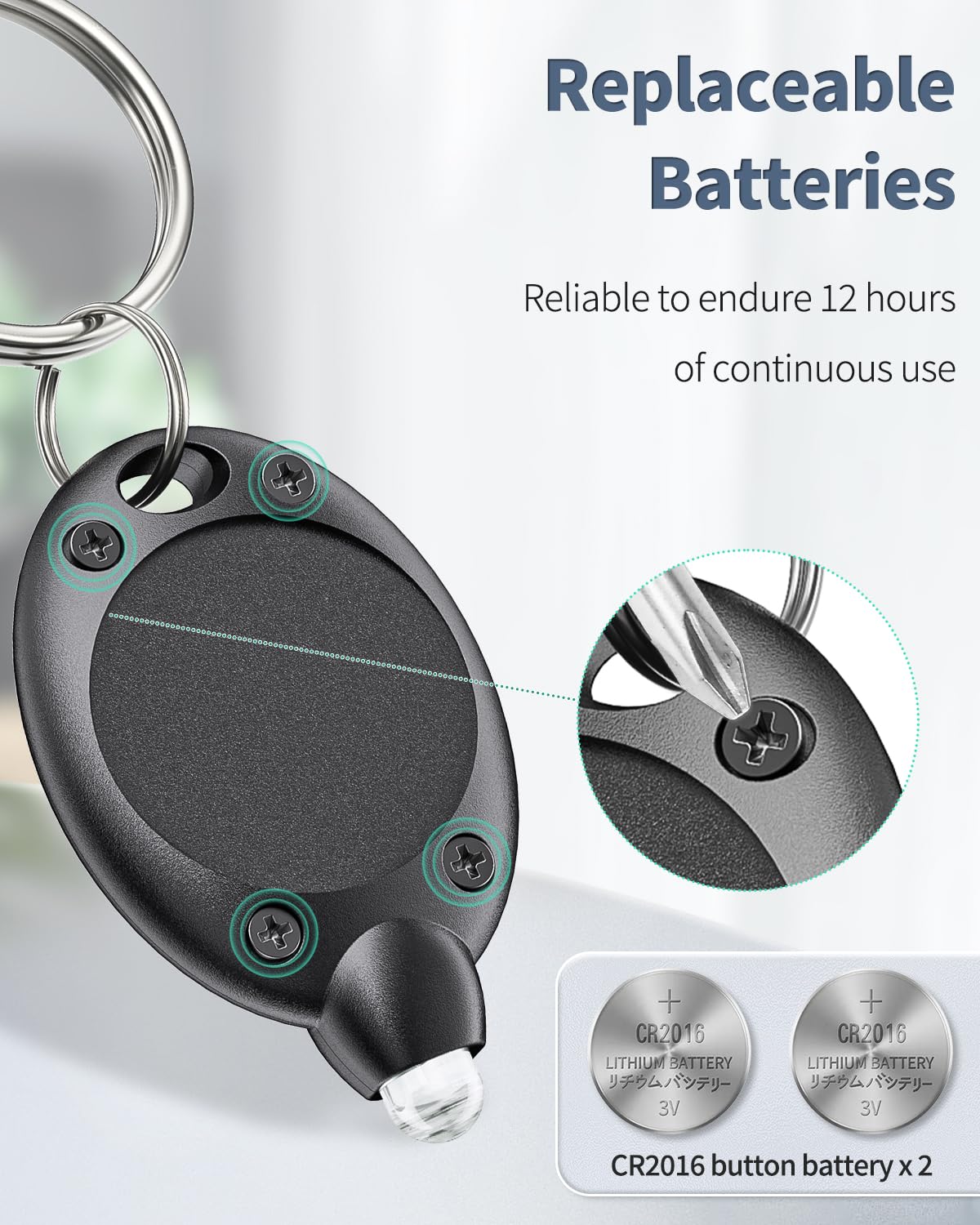 Uniclife 5 Pack Led Keychain Flashlight Mini Led Keychain Light 12 Lumen Portable Ultra Bright Battery Powered Key Ring Torch Fo