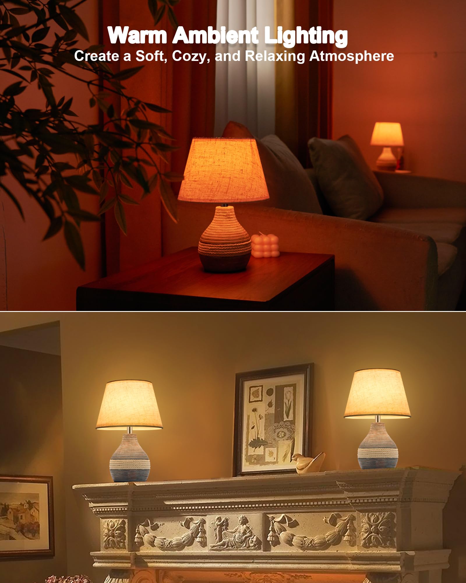 Umexus Cordless Table Lamp With Timer, Dimmer, Linen Shade, Remote Control, Small Battery Light Rechargeable, Mid Century Modern