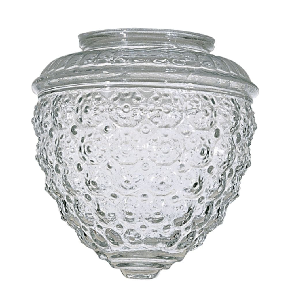 Satco Clear Pineapple Glass Shade, 3-1/4-Inch Fitter Opening, Clear Glass