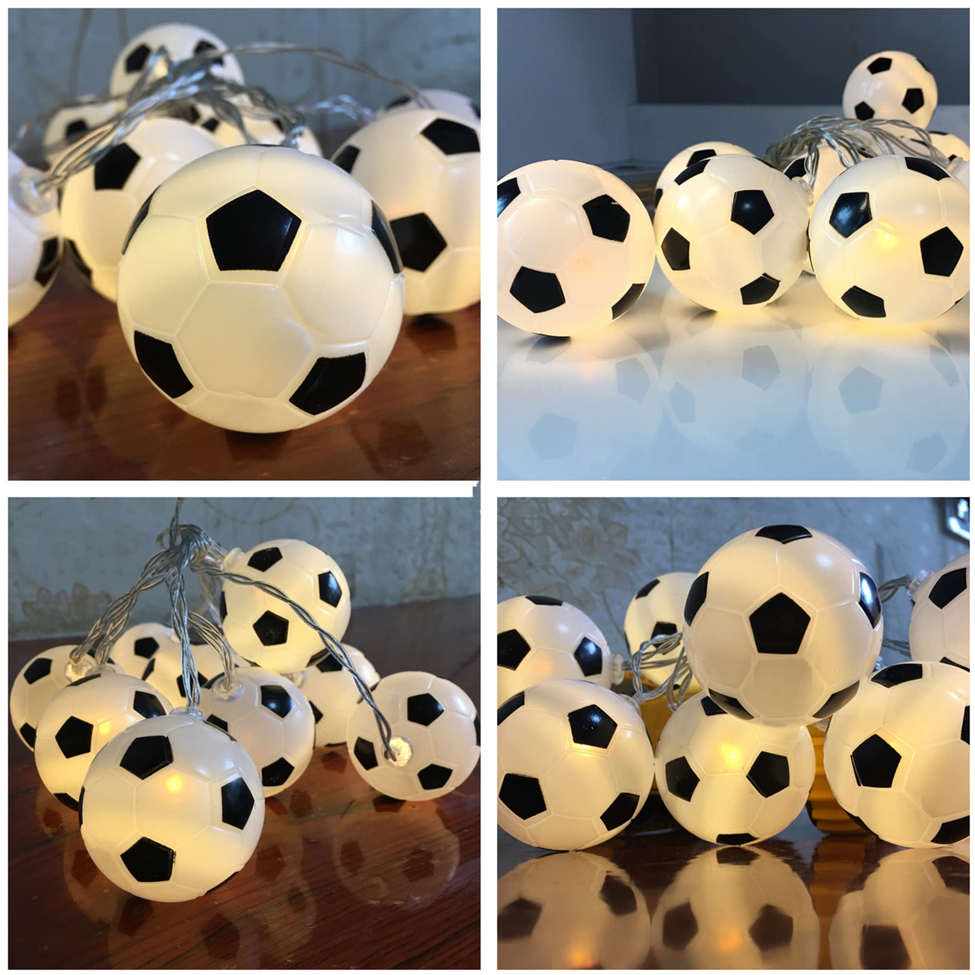 Codear Soccer Ball String Lights For Boys Girls Bedroom,Battery Operated 5Ft 10 Led Soccer Fairy Lights For Son Grandson Kids'Room Classroom Theme Party Indoor Decor Christmas Birthday Gift