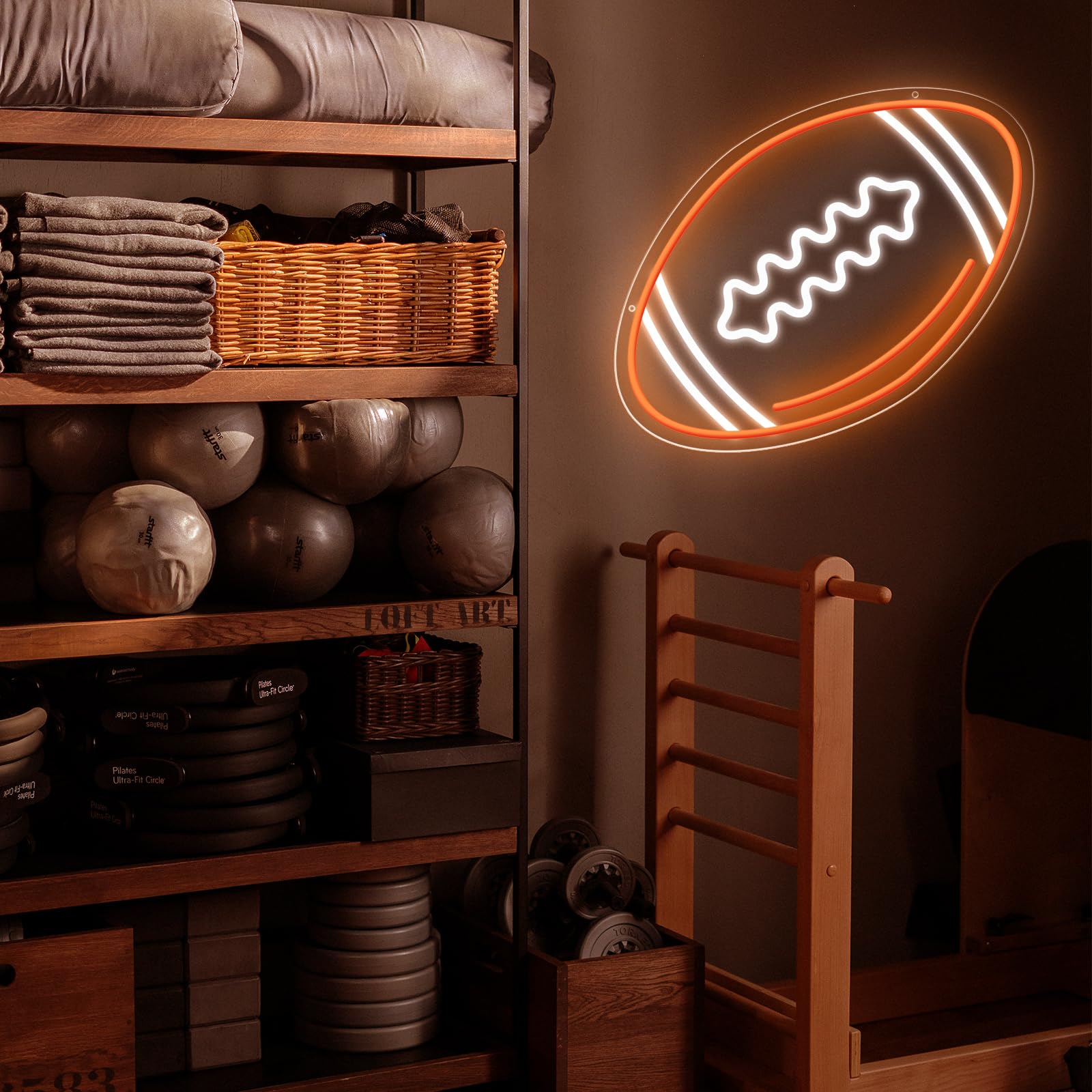 Kenfari Football Neon Sign  Football Shaped Neon Light For Wall Decor  Led Football Signs For Bedrooms And Game Rooms Man Cave  Teens  Boys  Girls  Gift For Football Fans