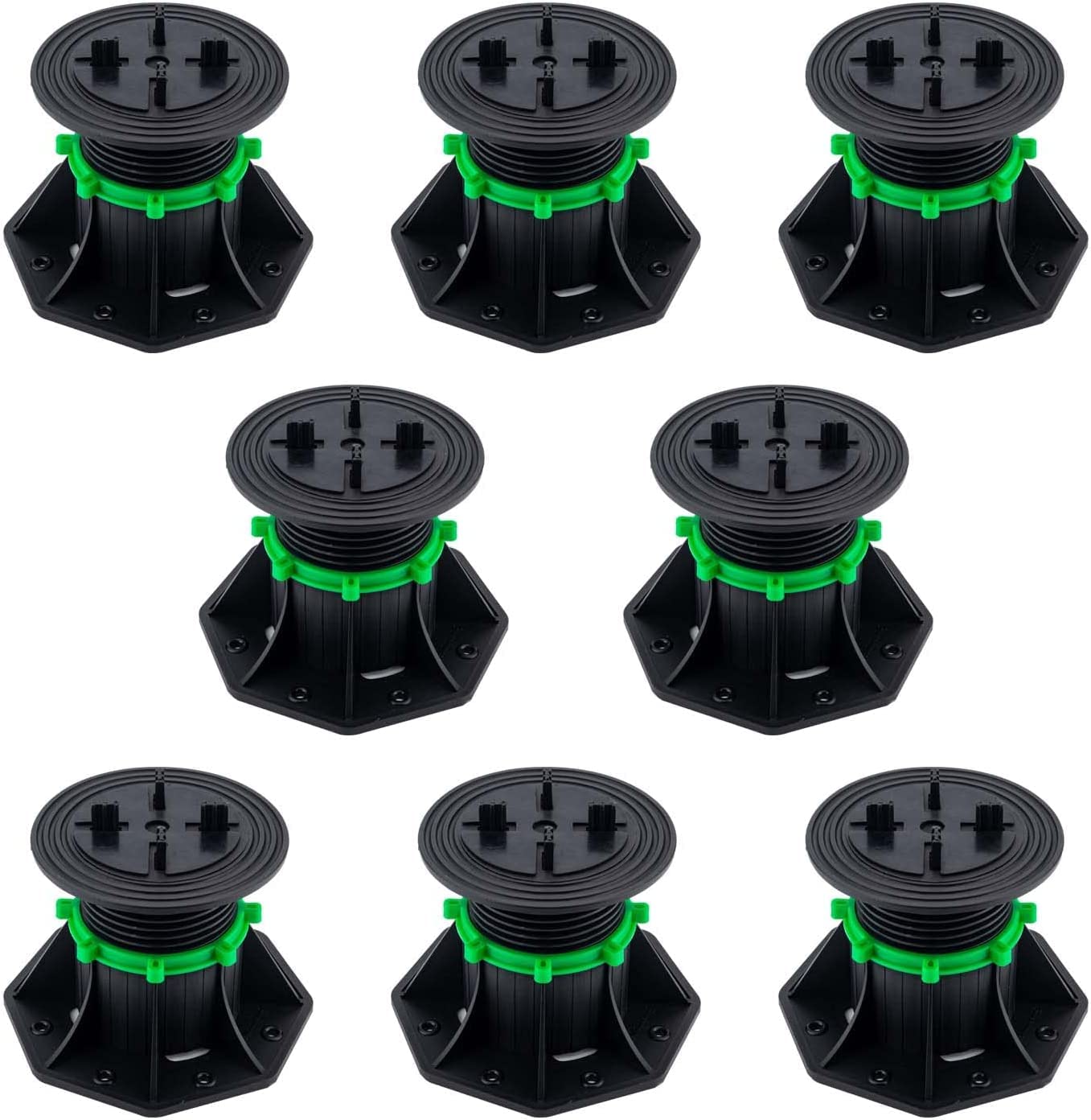 Phlkjl 8Pack Adjustable Plastic Pedestal Paver,Floor Slate Support Floor Lift,Deck Support Floor Raising (Split Card Slot)