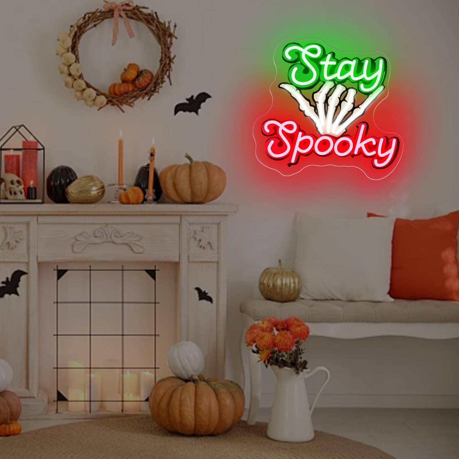Stay Spooky Neon Sign  Custom Halloween Led Light  Gothic Decor For Halloween Party Ghost Halloween  Personalized Gift  13.8X13