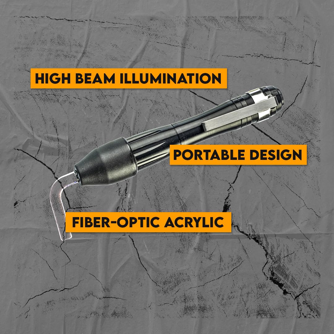 SE Compact Bore Light - High Beam Portable Flashlight for Firearm Maintenance, Acrylic, Black, Model GC-BL-1AAA