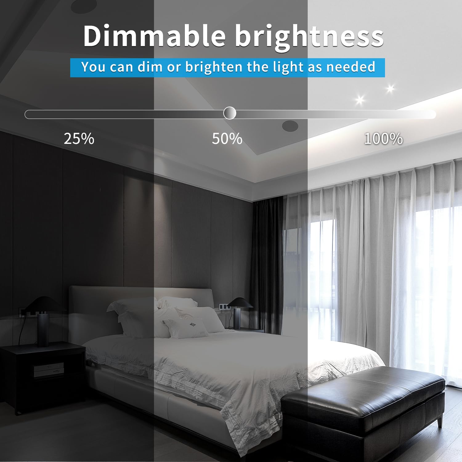 Yeewhale Cob Led Strip Lights 6000K 65.6Ft Dc 24V Dimmable White Flexible Led Tape Light For Bedroom, With Remote And App Contro