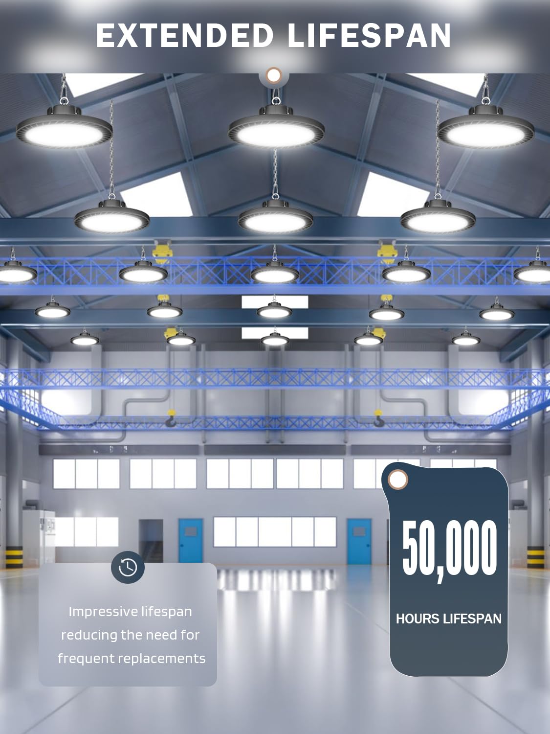 lvsdak UFO LED High Bay Lights 250W, 37500lm, 5000K Daylight, Aluminum, Model LV-LHB5-X250, 6 Pack for Warehouse and Factory