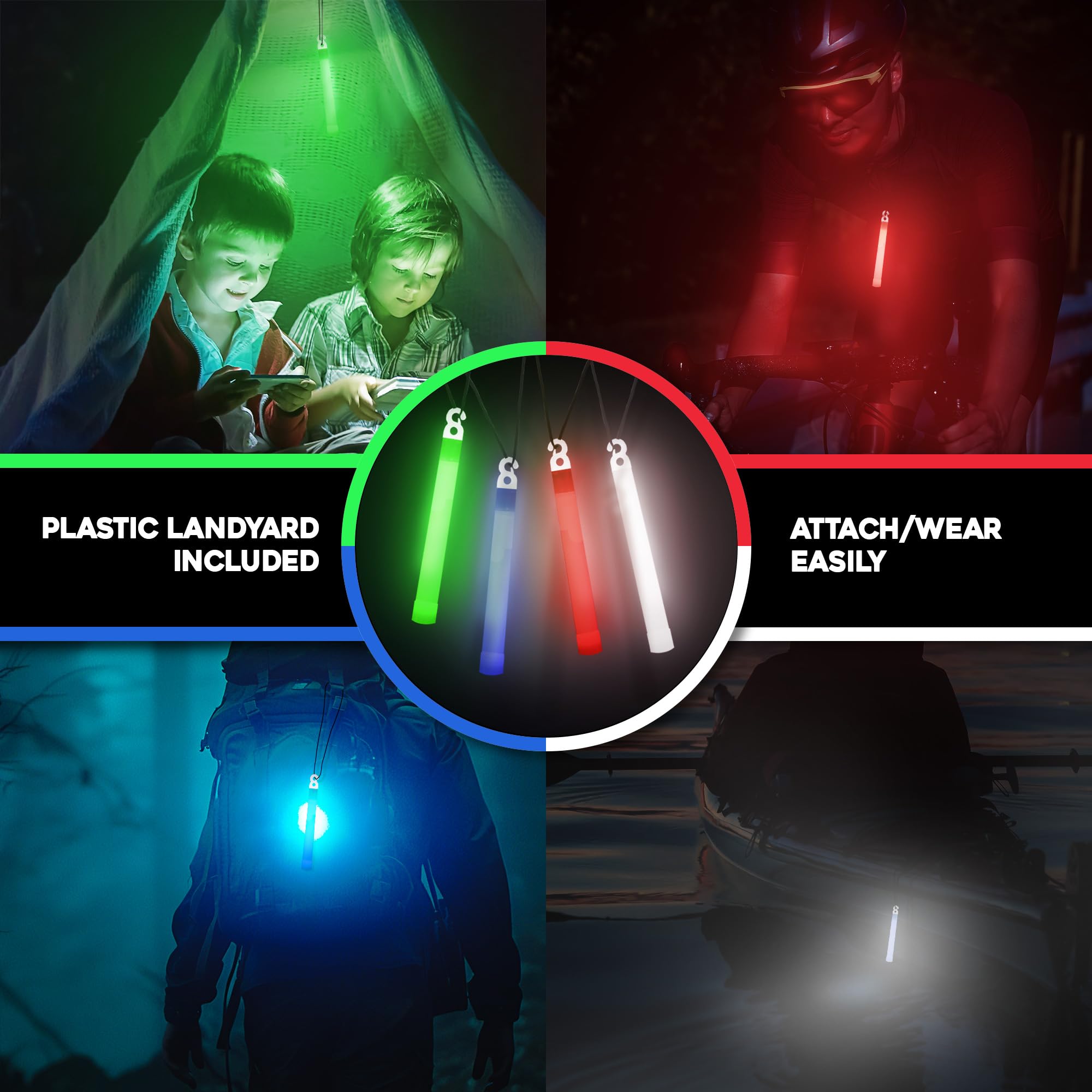 Windy City Novelties (10 Pack) 12 Hour Duration Military Chemical Light Sticks Multi Color Green | Red | White | Blue