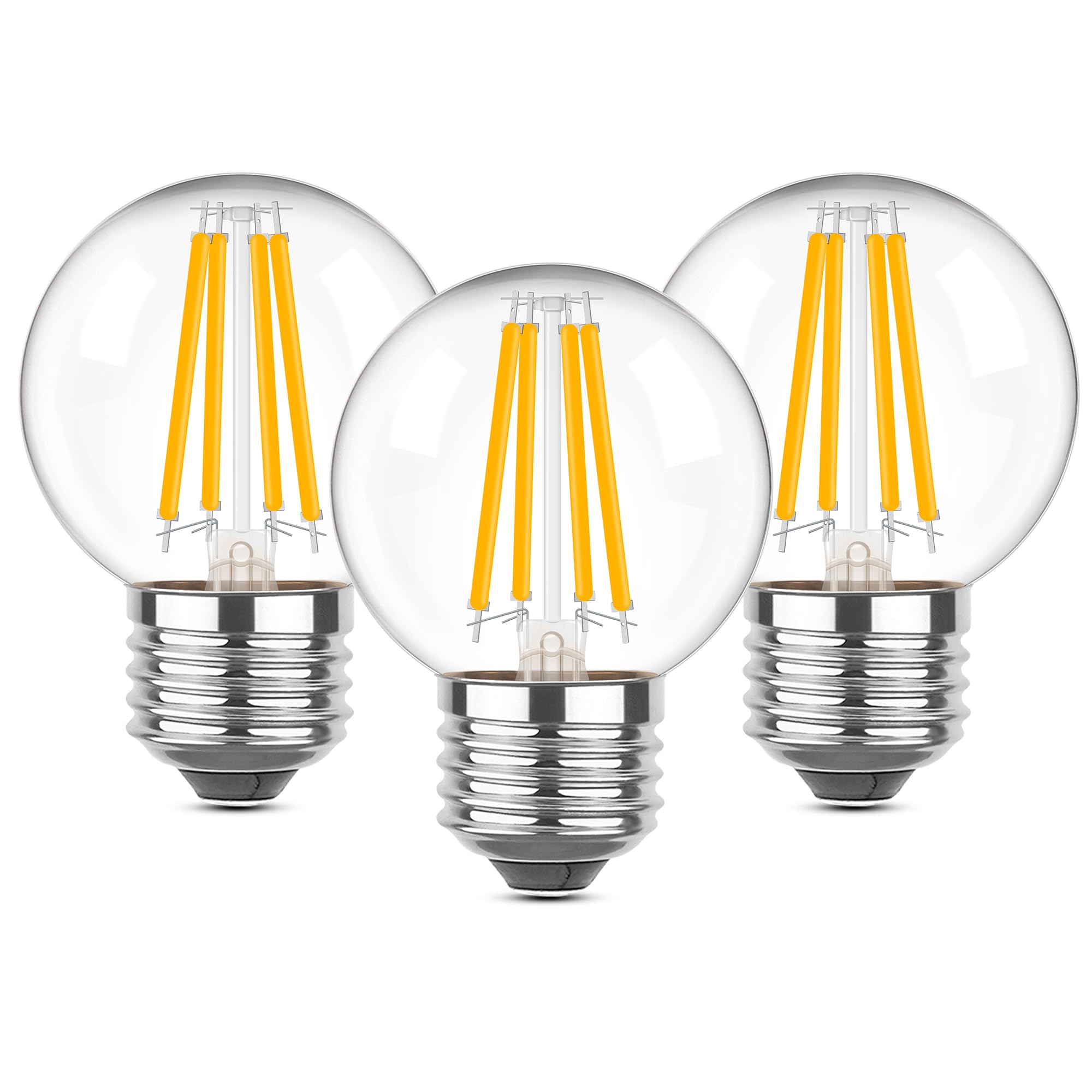 Grensk Dimmable E26 Led Light Bulbs 40 Watt,G16.5 4 Watt Small Edison Globe Bulb,2700K Warm White Filament Vintage Light Bulb Fo