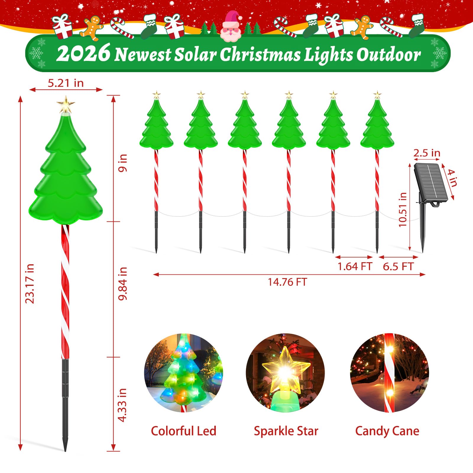 12 Pack Taller Solar Christmas Lights Outdoor With Usb  Upgraded 10 Modes Christmas Tree Candy Cane Light With 204 Colorful Leds  Waterproof Xmas Decorations Gifts For Garden Yard Pathway