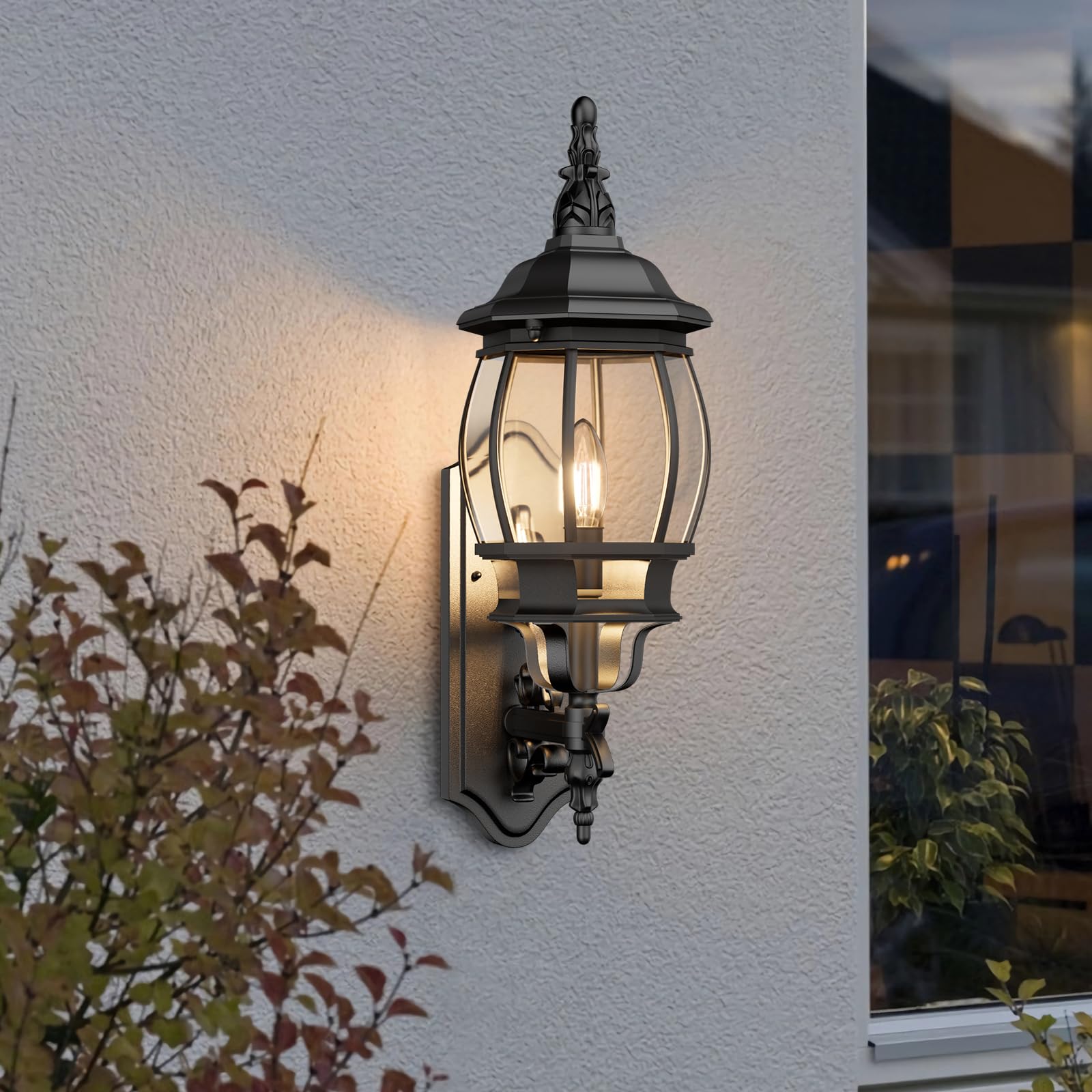 Krychiler White Outdoor Wall Lantern - Waterproof Sconce Light For Porch & Living Room