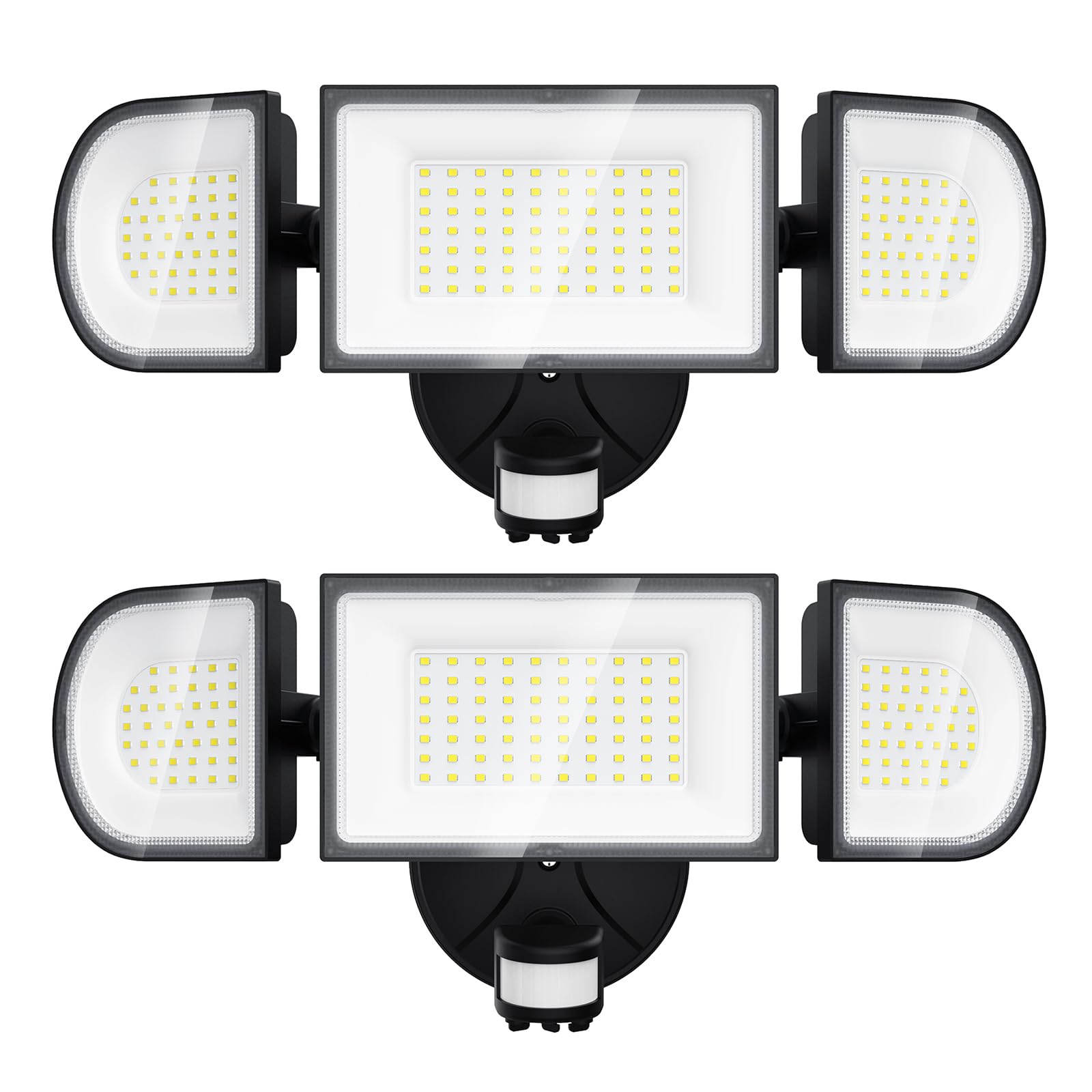 iMaihom 100W Motion Sensor LED Security Light, 9000LM, 6500K, IP65, 3 Head Adjustable Flood Light, Black, Model BDD100G-3