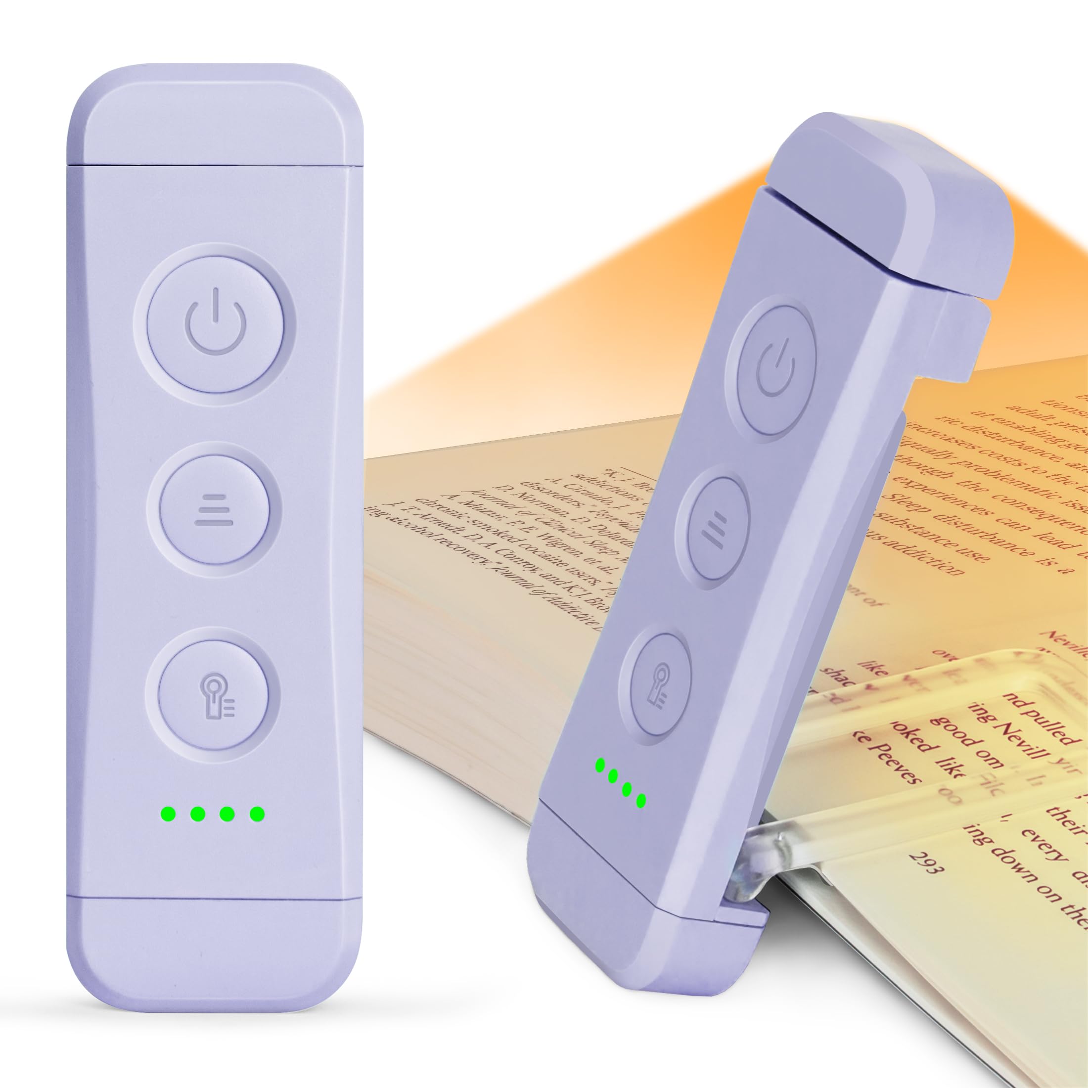 Glocusent Usb Rechargeable Book Light For Reading In Bed, Portable Clip-On Led Reading Light, 3 Amber Colors & 5 Brightness Dimm