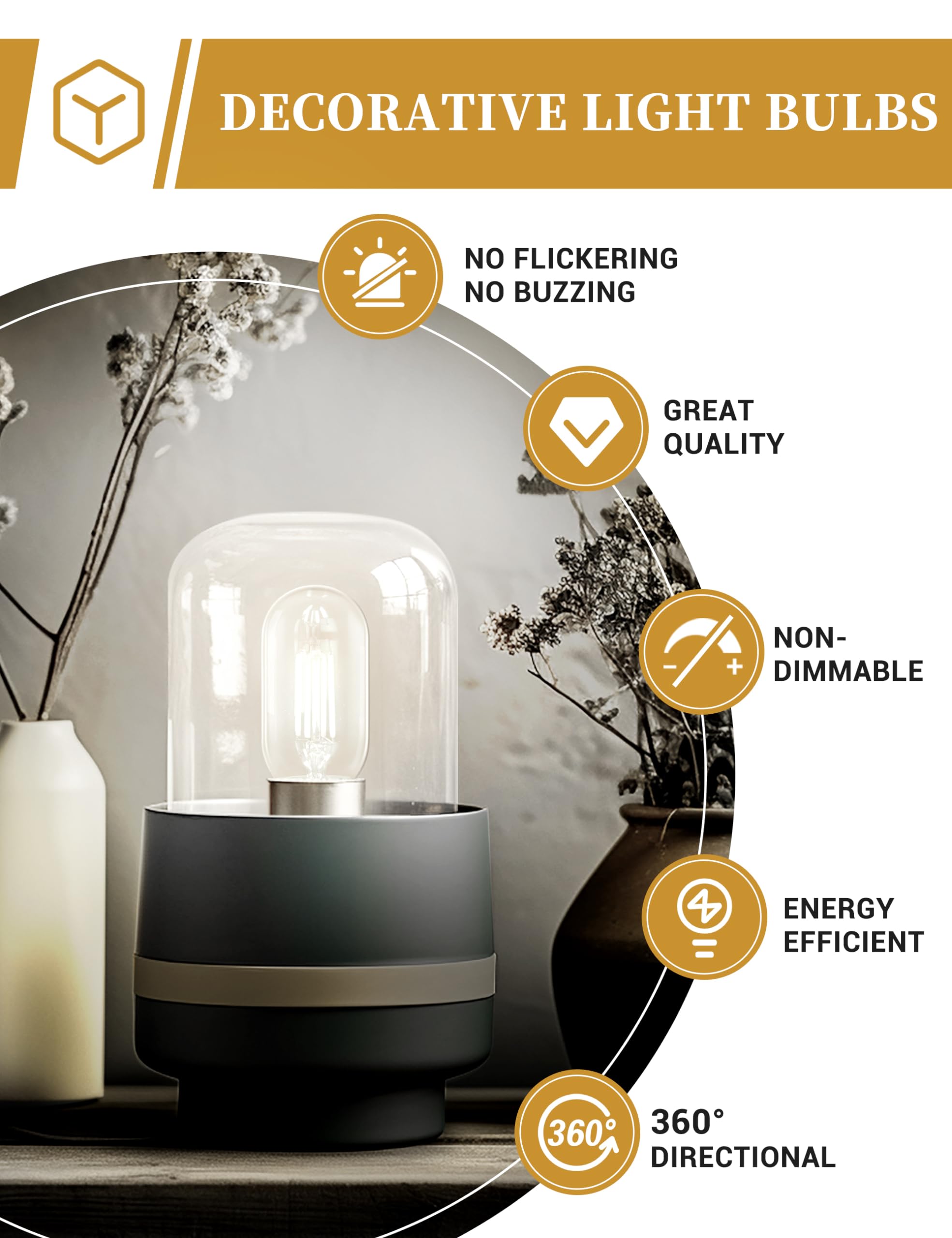 Doresshop 4 Pack Led Edison Bulbs, 4W Edison Light Bulbs, Antique Led Filament Bulbs 40W Equivalent, E26 Base,T45 Led Bulb With Clear Glass,Daylight 4000K, Non Dimmable,Great For Home,Bedroom,Office