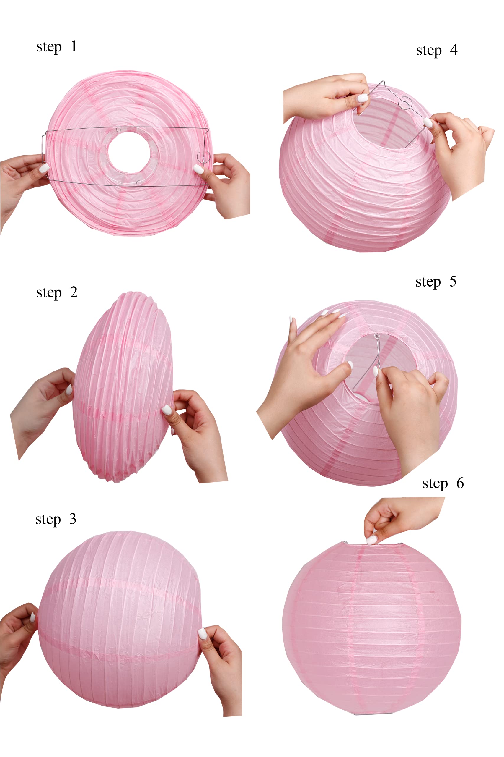 Pack Of 3 Round Paper Lanterns Lamp Wedding Birthday Party Decoration (Baby Pink, 12''/30Cm)