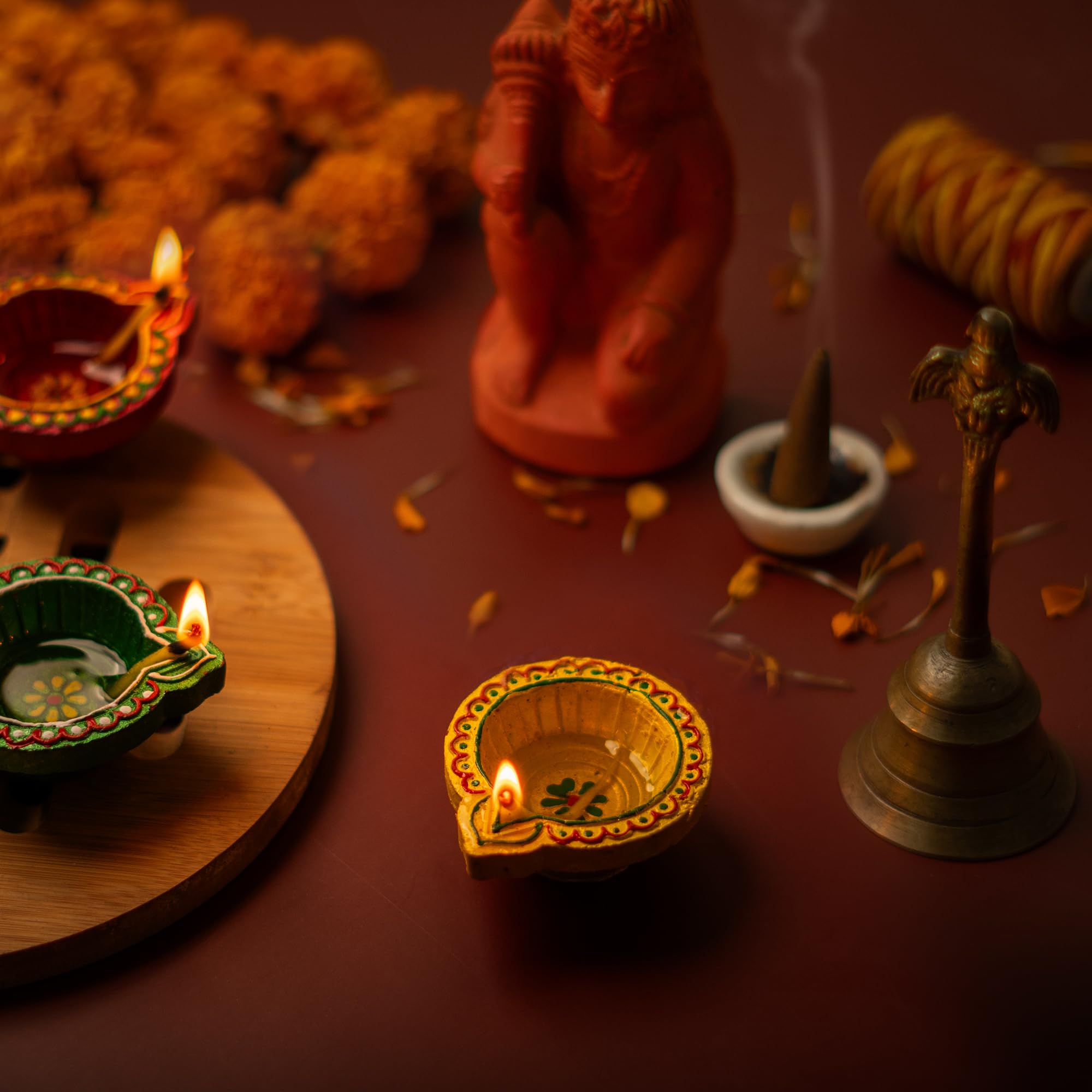 [Pack of 24] Premium Diyas for Diwali Decoration, Handmade Clay Diya with Wicks, Diwali Decorations for Home, Diwali Diya, Diwal