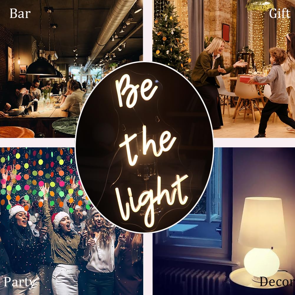 QiaoFei inBe The Lightin Neon Sign, Warm White Decorative Light, Medium Size, Model QFLGT240914011