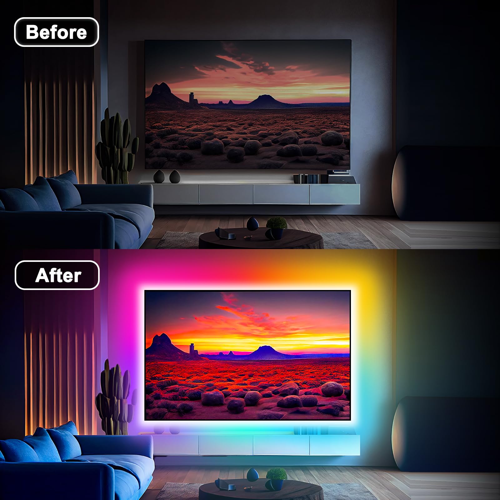 Daymeet LED Strip Lights for TV, RGB Dreamcolor, 9.84ft for 32-43in TV, APP Remote Control, Model XR-CAHCX3M